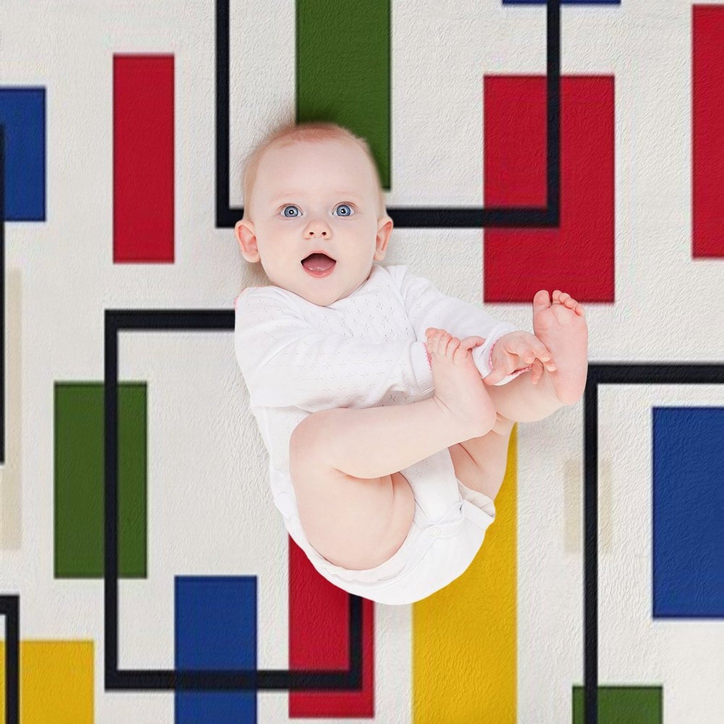 Mondrian Style Sustainable Throw Blanket