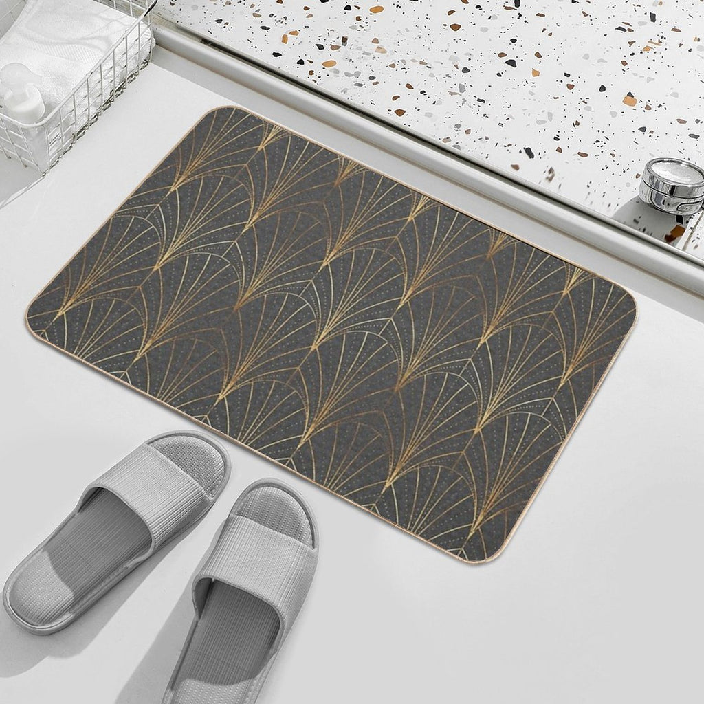 Art Deco Waterfalls  Textured Grey  Versatile Bath Mat
