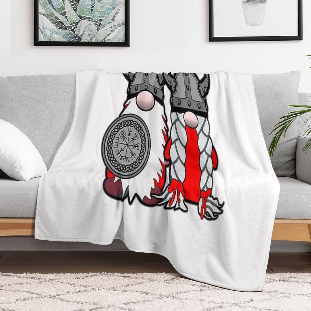 Cute Nordic Gnomes Viking Tomte Couple Scandinavian Nisse Wrinkle-free Throw Blanket