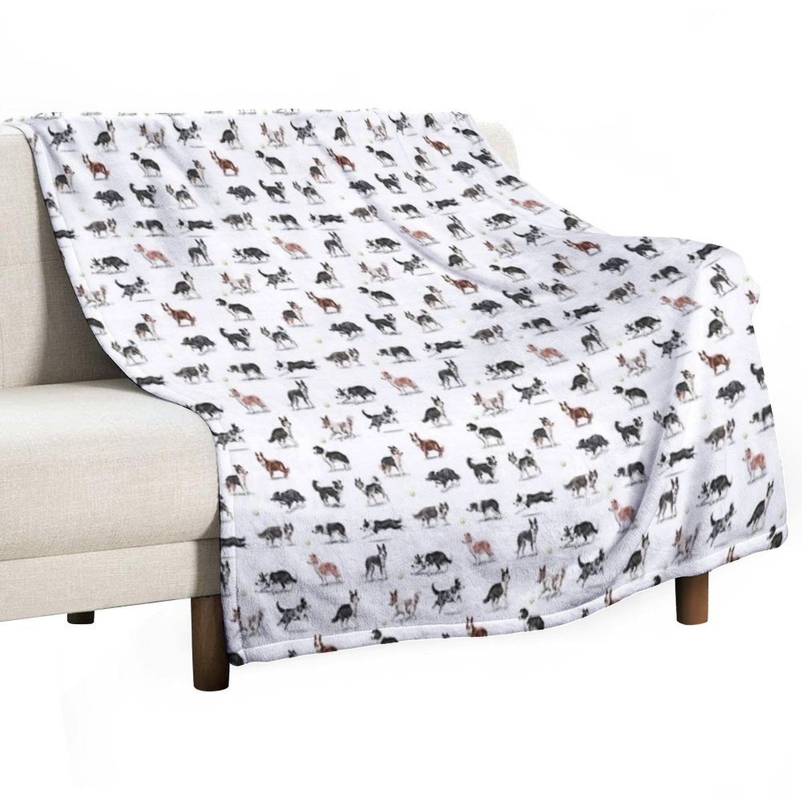 Border Collies Shrink-resistant Throw Blanket