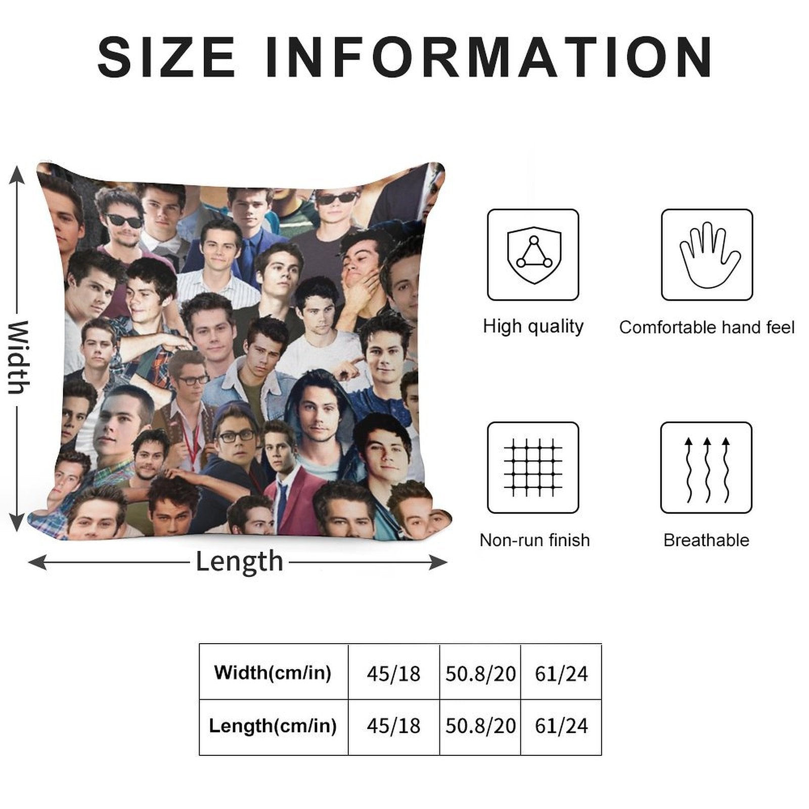Dylan O'brien Collage Soft High-Density Material Throw Pillow