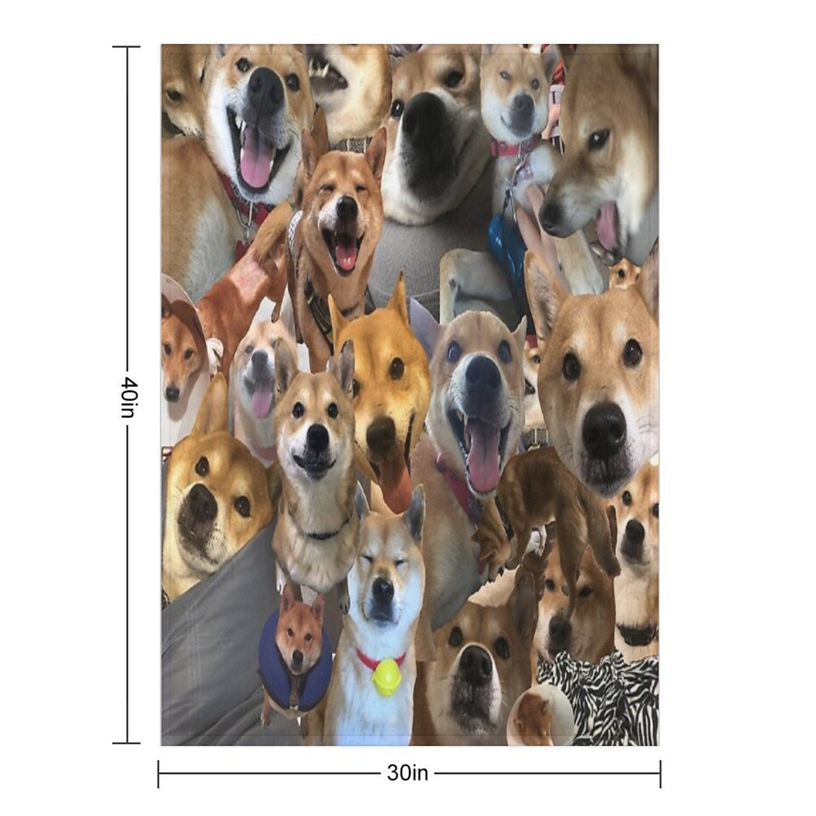 Pabu The Shiba Inu Collage All-season Throw Blanket