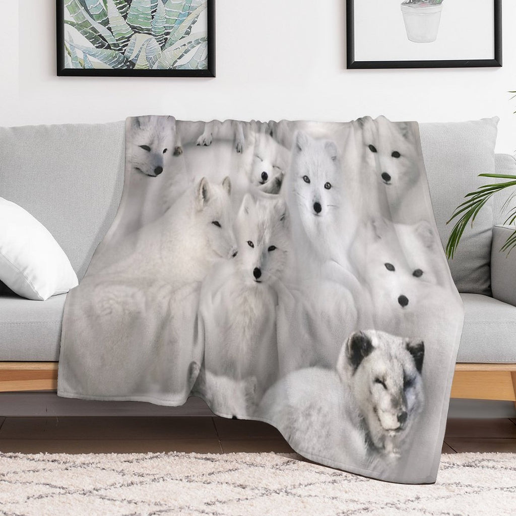 Arctic Foxes Multi-functional Throw Blanket