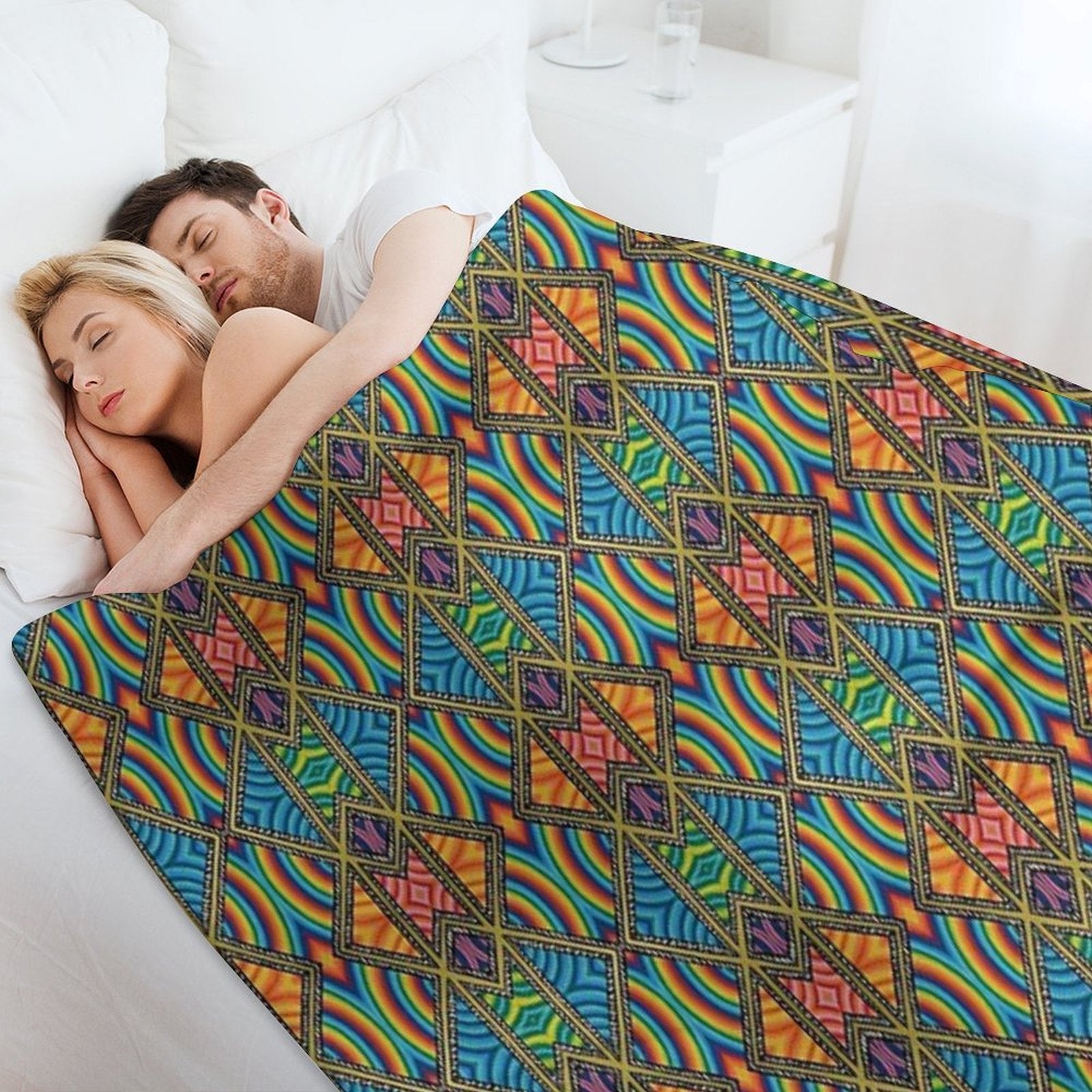 Technicolor Kaleidoscope Comfort Throw Blanket