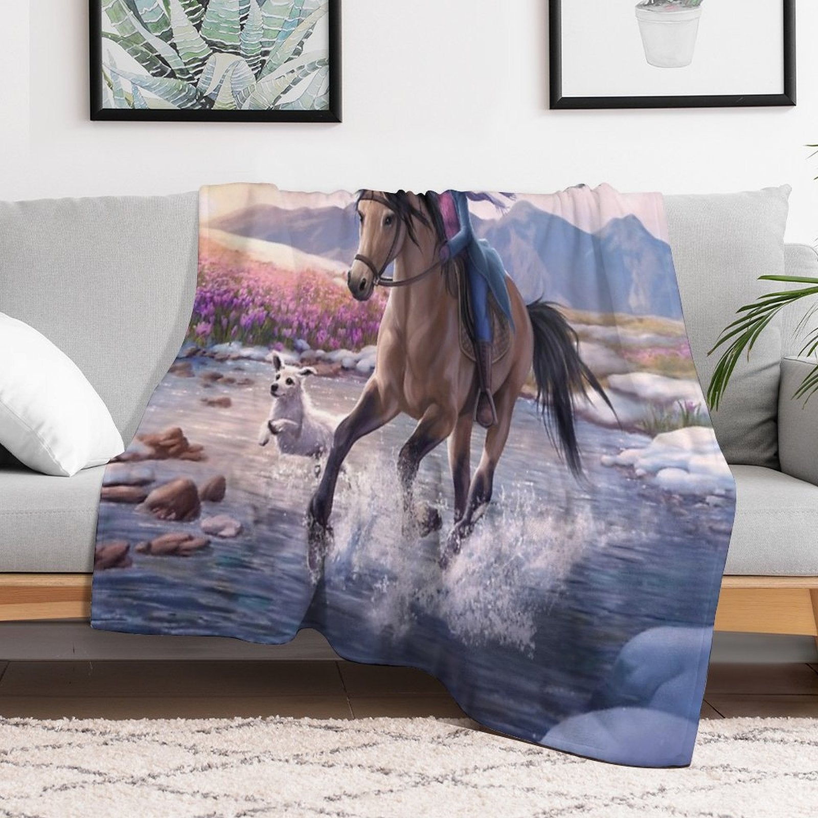 StarStable Horse Wallpaper Easy Care Throw Blanket