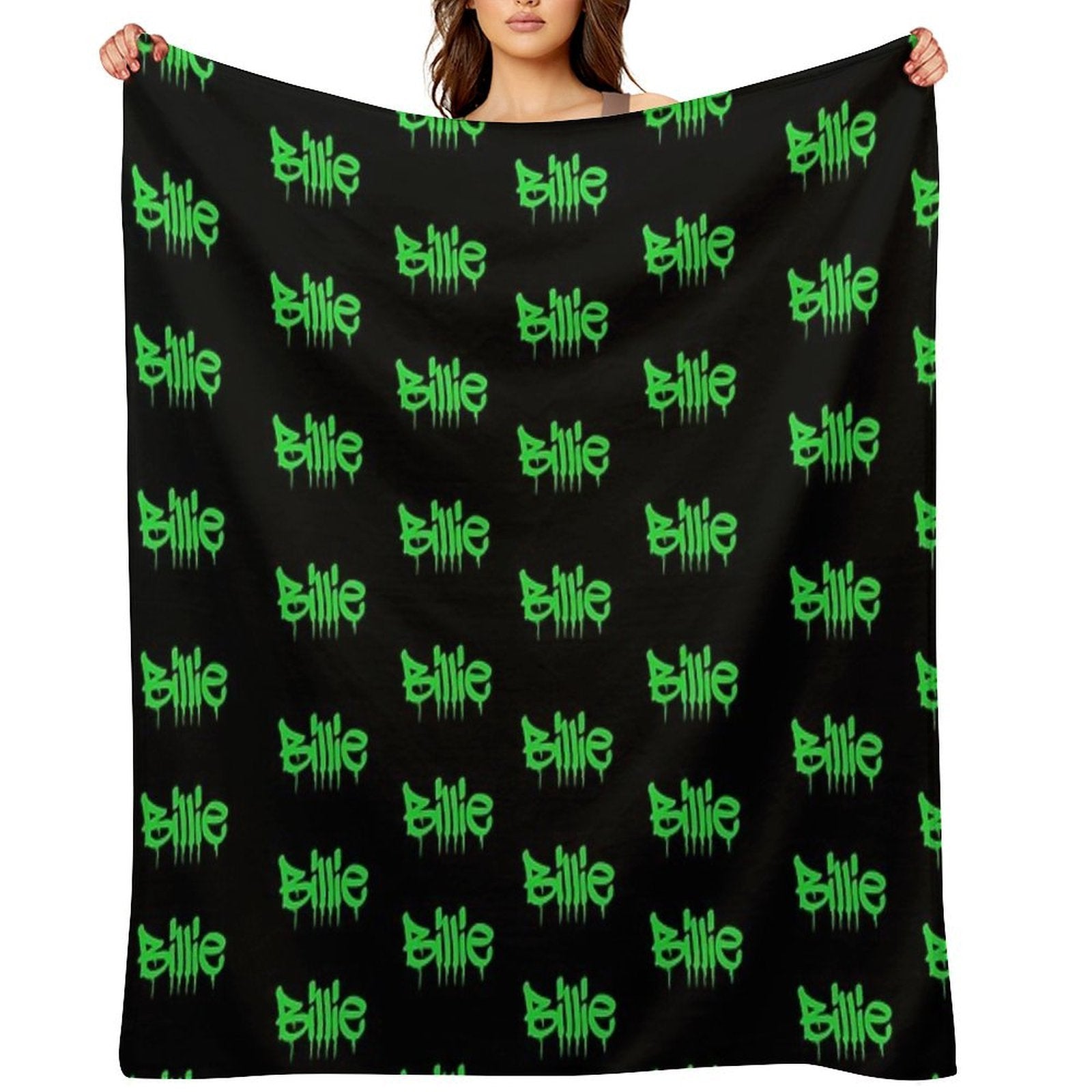 Billie Black&green Throw Blankets Easy Care Throw Blanket