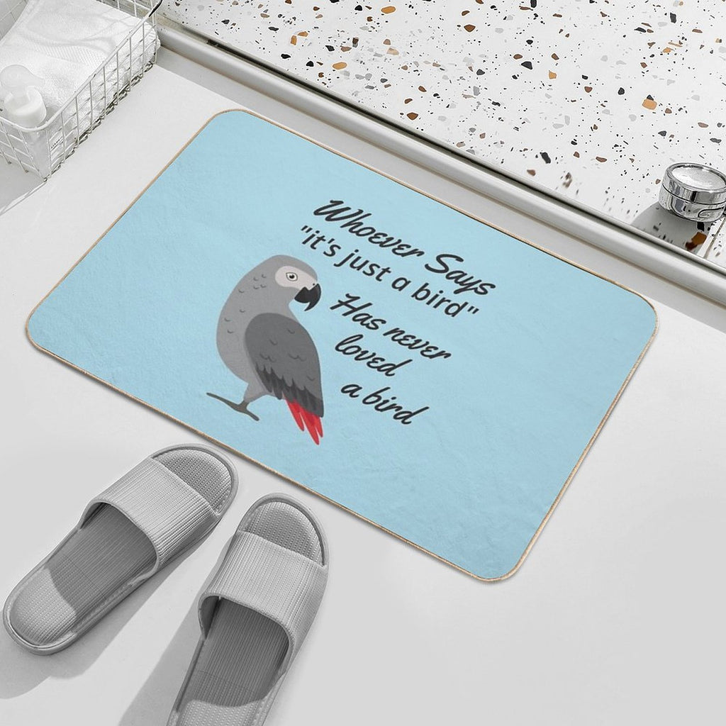 Just A Bird - African Grey Parrot  Non-Slip Bath Mat