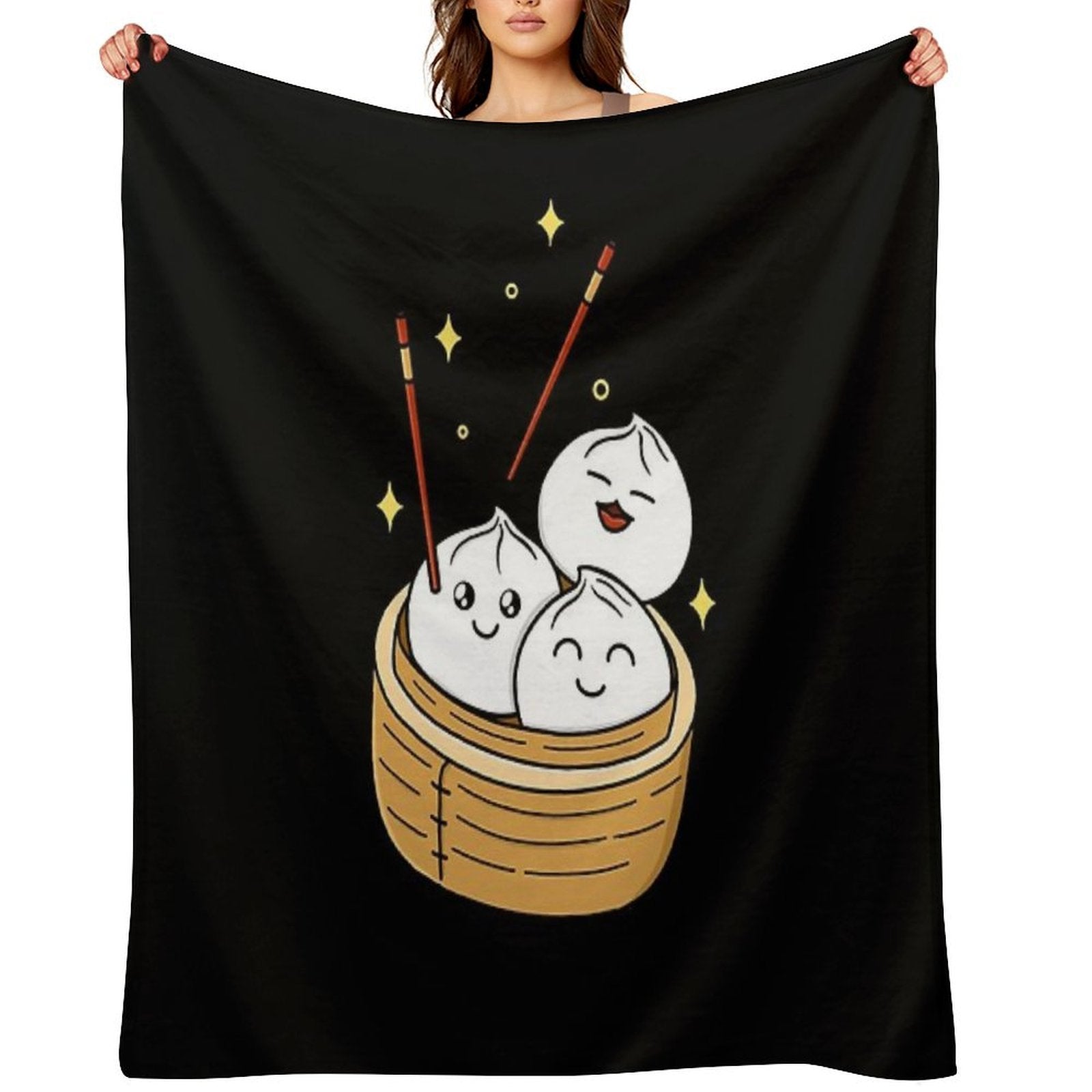Happy Dumpling Eco-conscious Throw Blanket