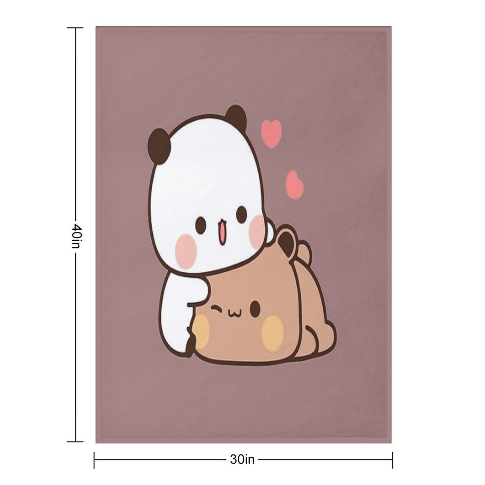 DuDu Bear And BuBu Panda’s Love Relaxing Moment Shrink-resistant Throw Blanket