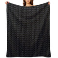 Black Knitted Wool Gift-ready Throw Blanket