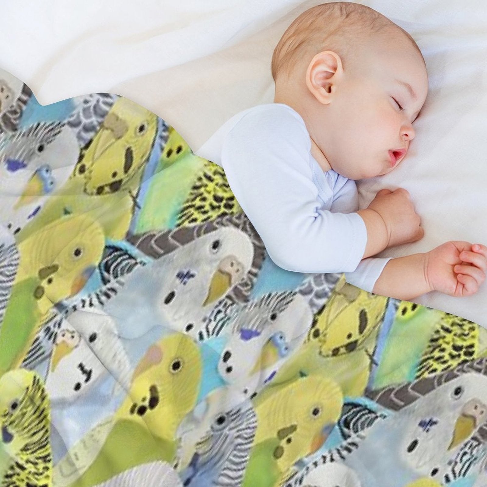 Budgie Parakeets Plush Throw Blanket