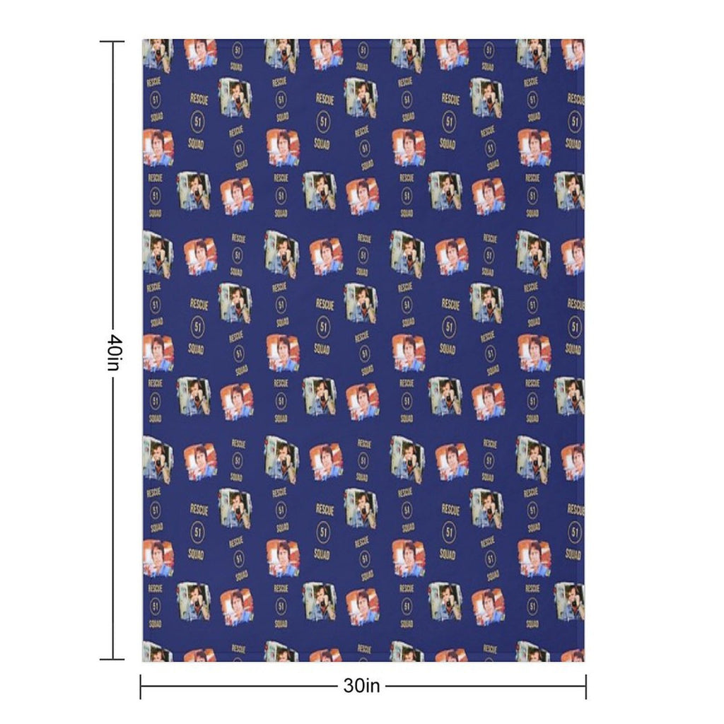 Emergency Rescue Squad 51 Roy And Johnny TV Show Dk Blue Gift-ready Throw Blanket