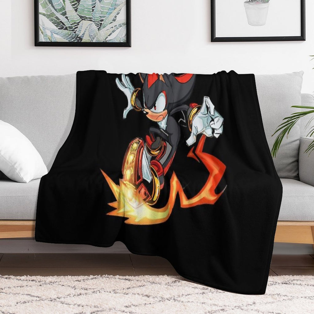 Shadow The Hedgehog Fire Velvety-soft Throw Blanket