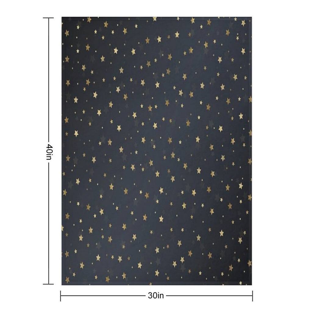 Gold Stars Gray Gradient Design Sustainable Throw Blanket