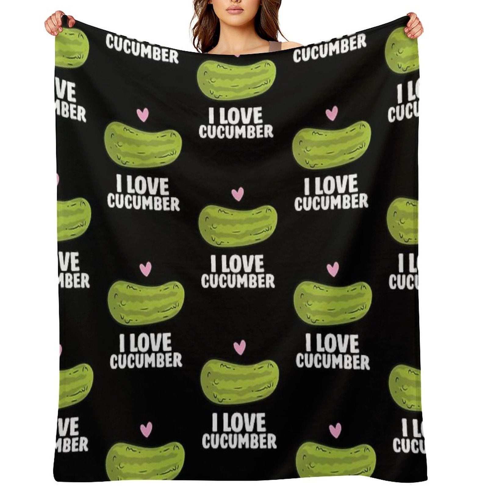Cucumber - I Love Cucumber Travel-friendly Throw Blanket