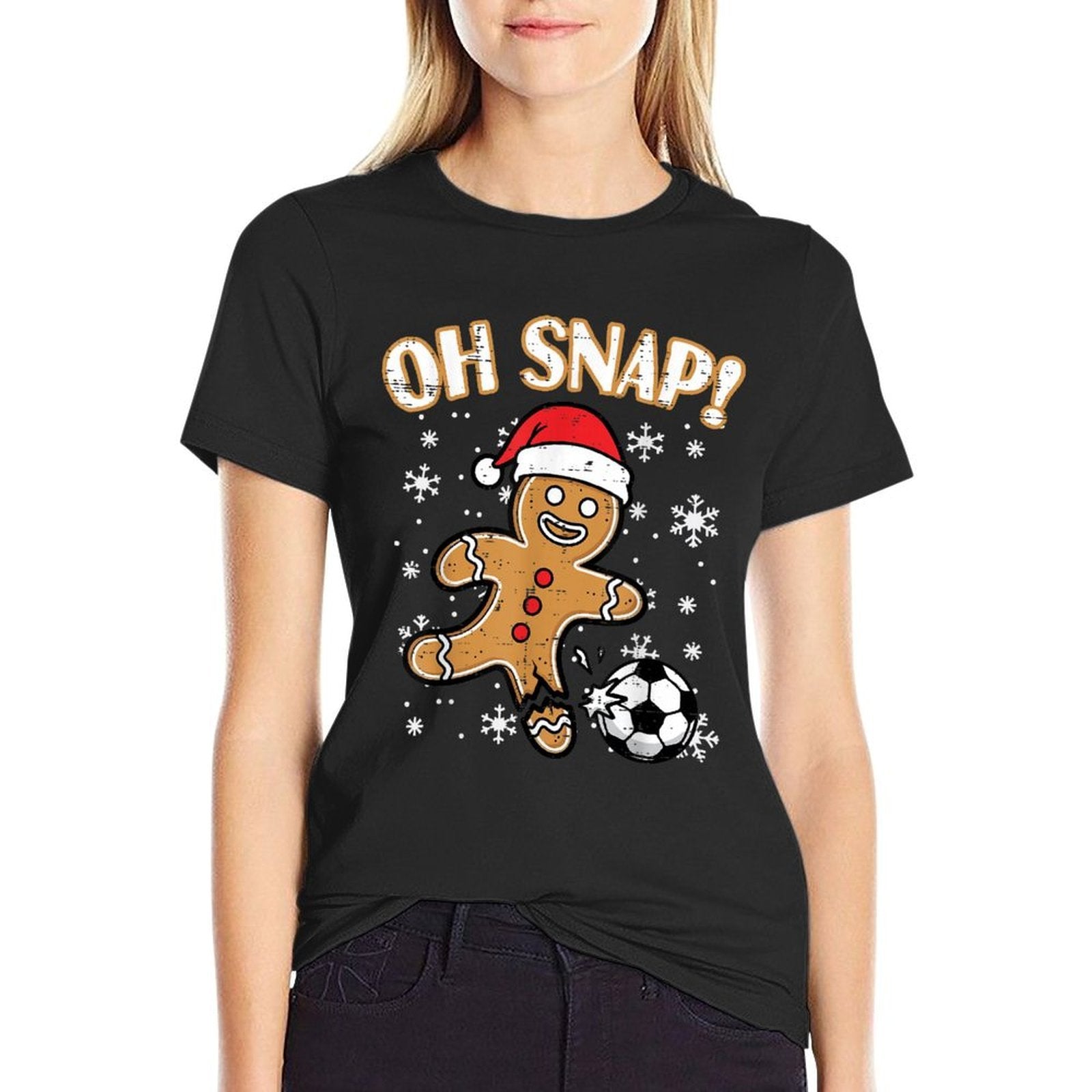 Christmas Gingerbread Soccer Oh Snap Funny Xmas Boys Kid Men  Vintage-inspired T-Shirt
