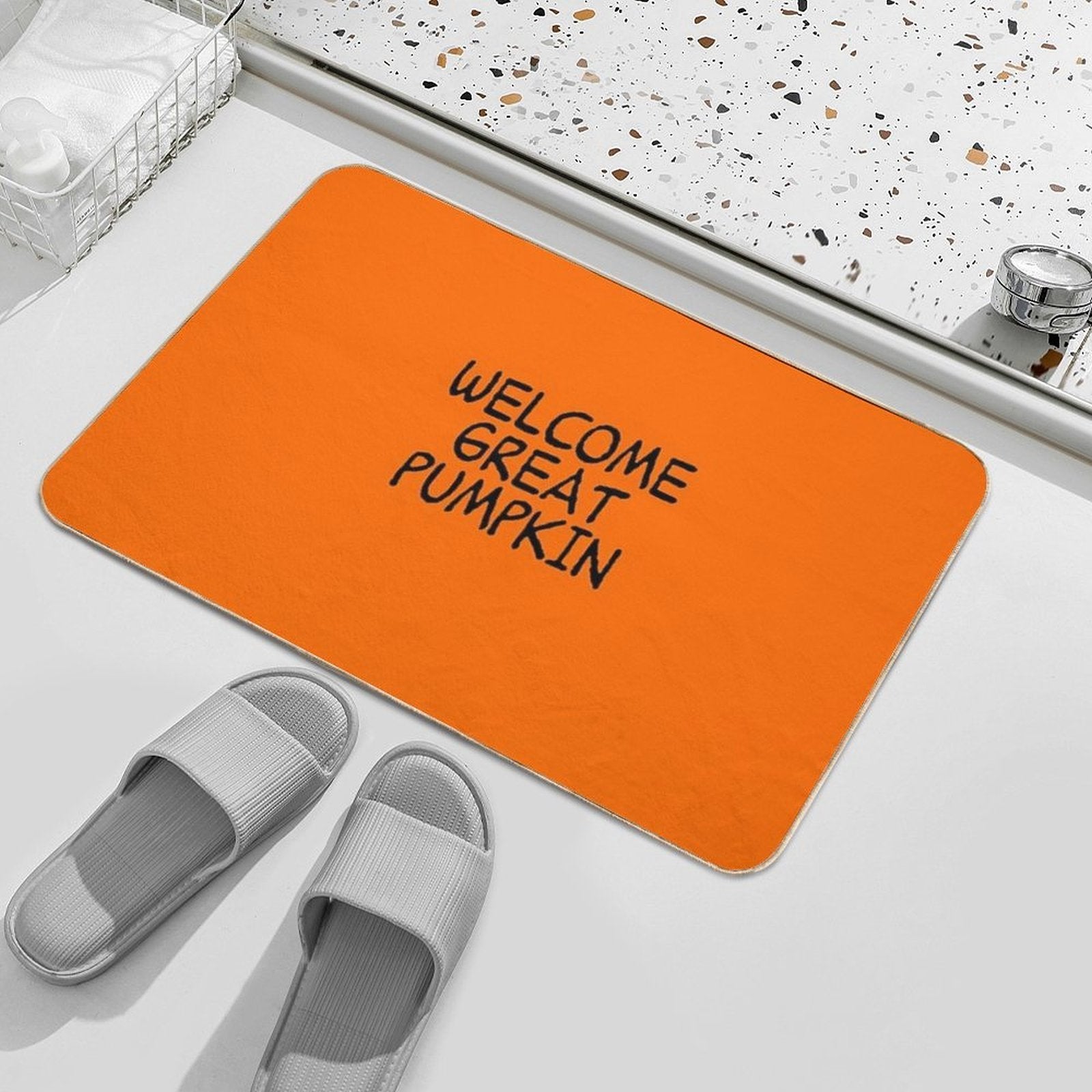 Welcome Great Pumpkin  Slip-Resistant Bath Mat