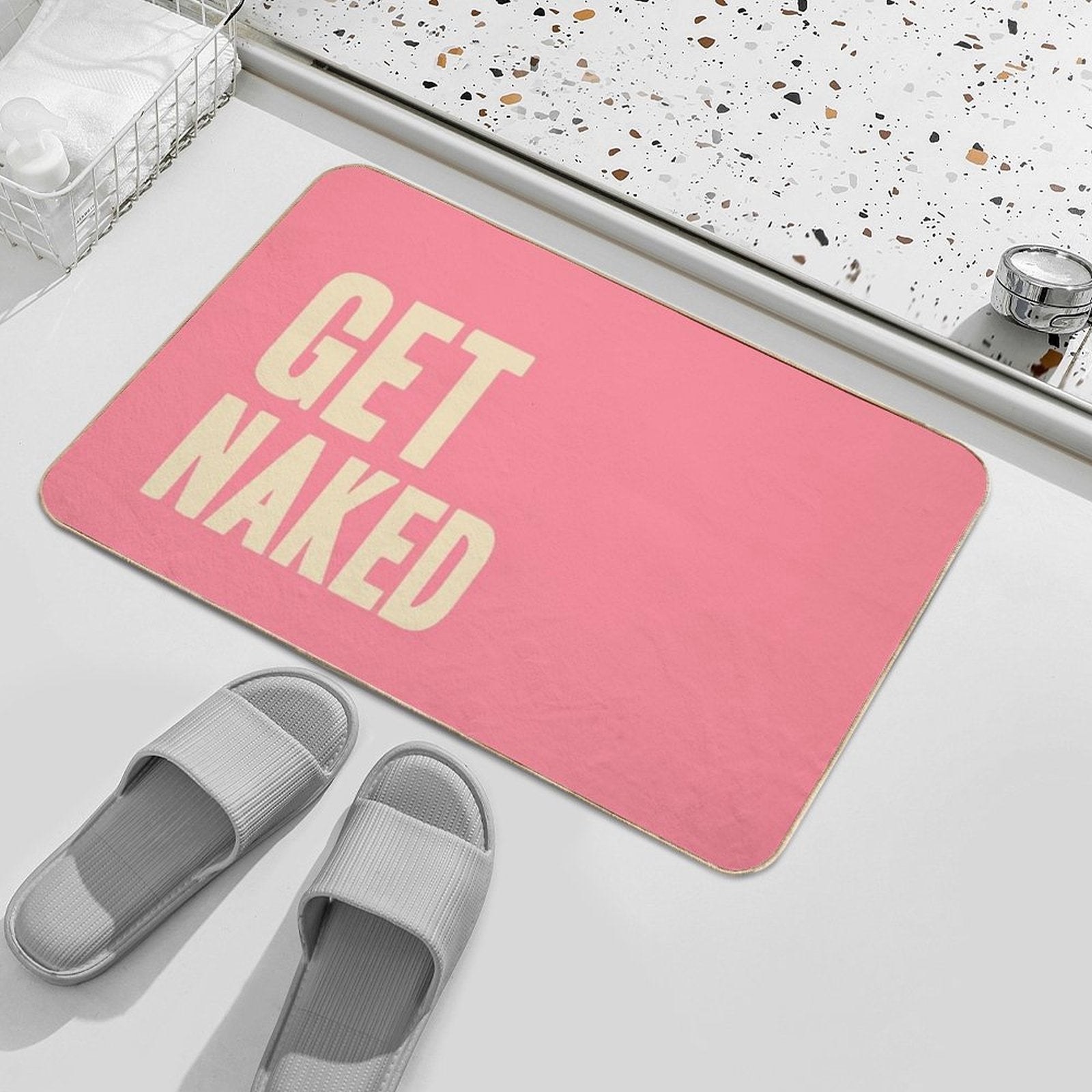 Get Naked - Pink And Peach  Toxin-Free Bath Mat