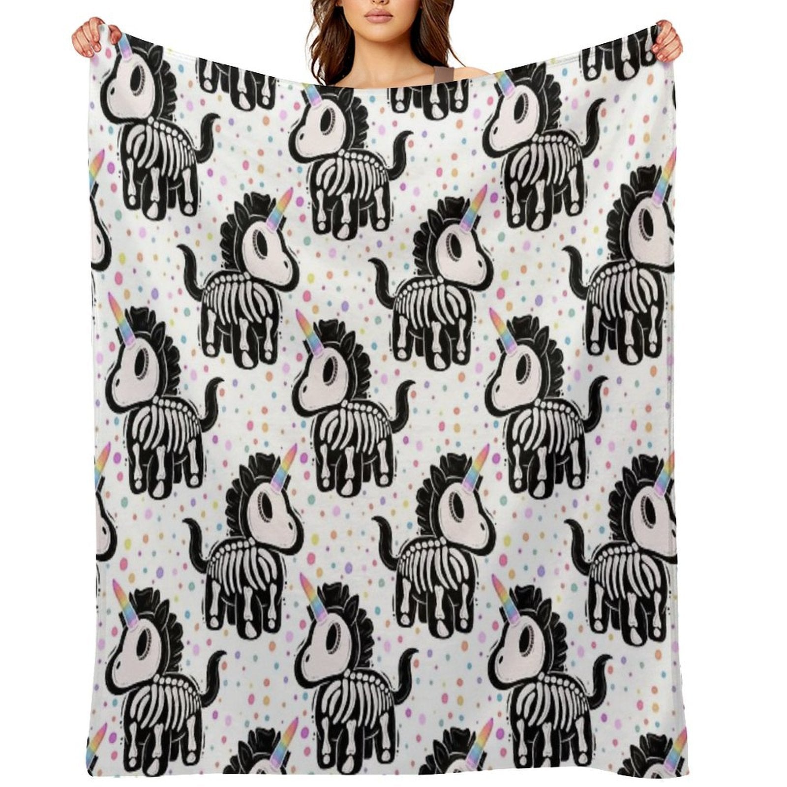 Unicorn Skeleton Multi-functional Throw Blanket
