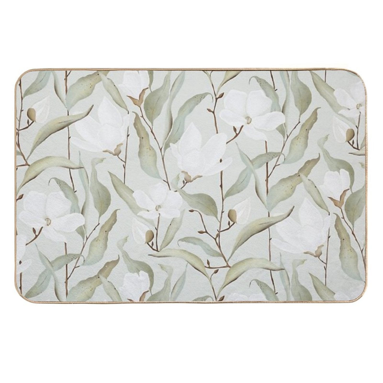 Magnolia Lane Floral Print  Easy Maintenance Bath Mat