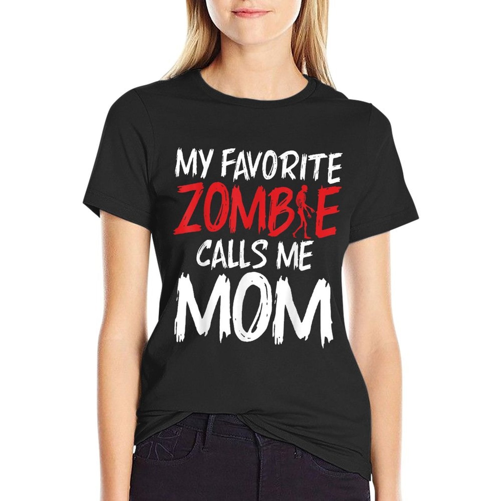 My Favorite Zombie Call Me Mom of Zombie  Heathered Texture T-Shirt
