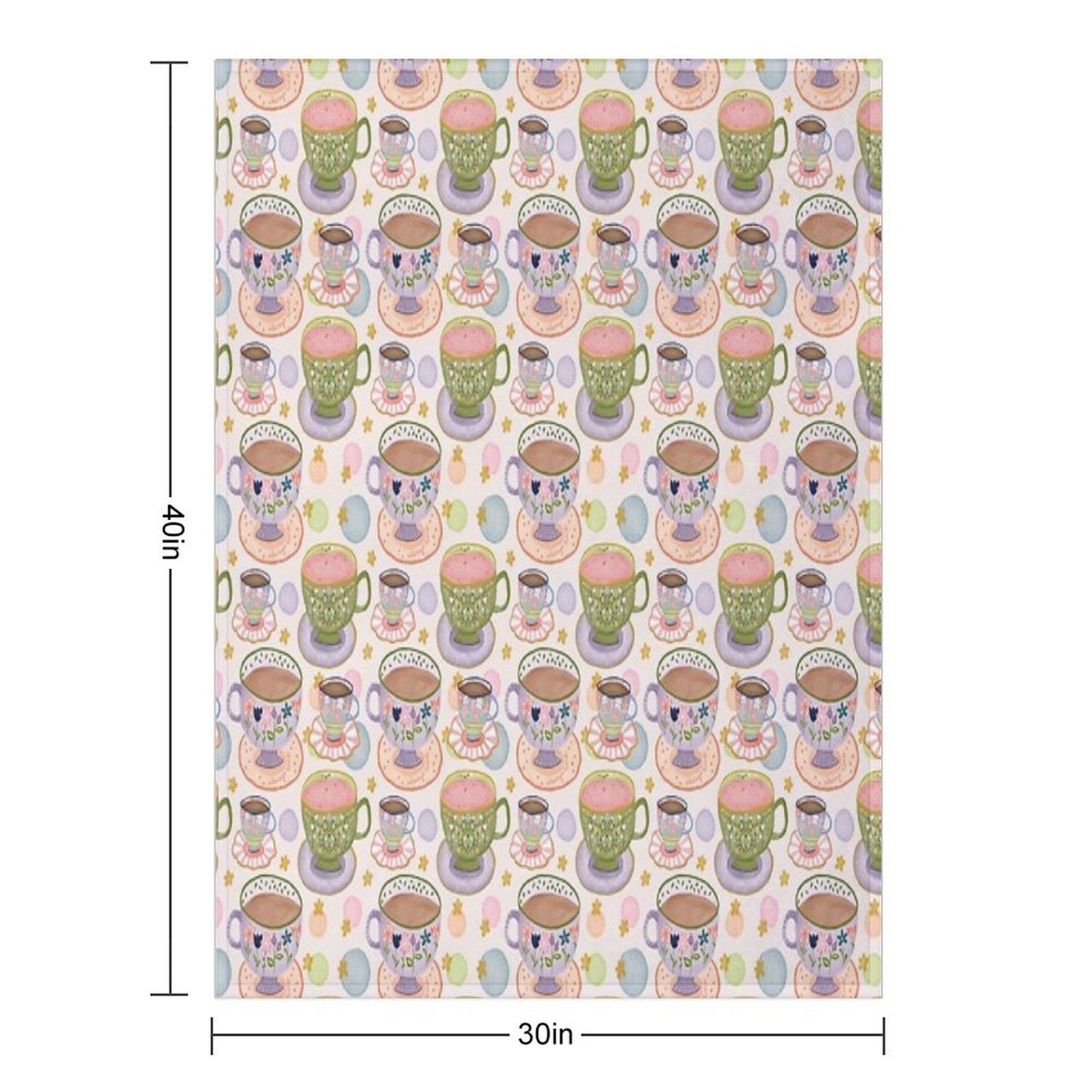 Fancy A Cup of Tea Watercolour Pattern Travel-friendly Throw Blanket