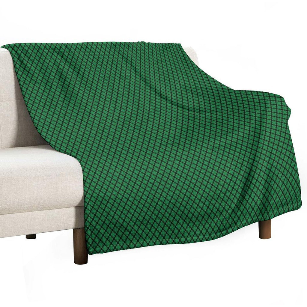 Green And Black Medallions Travel-friendly Throw Blanket