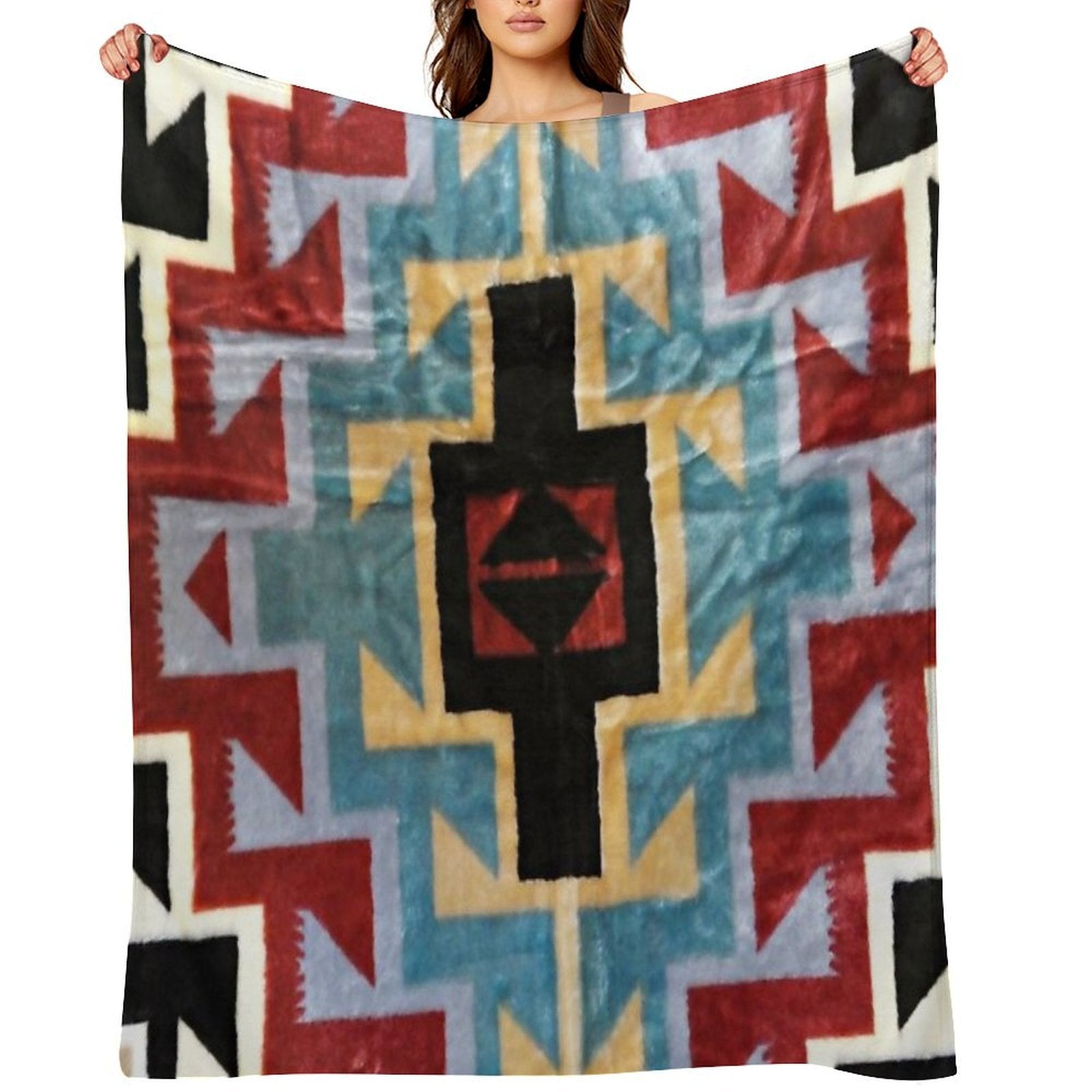Navajo PATTERNS TRIBAL ETHNIC Gift-ready Throw Blanket