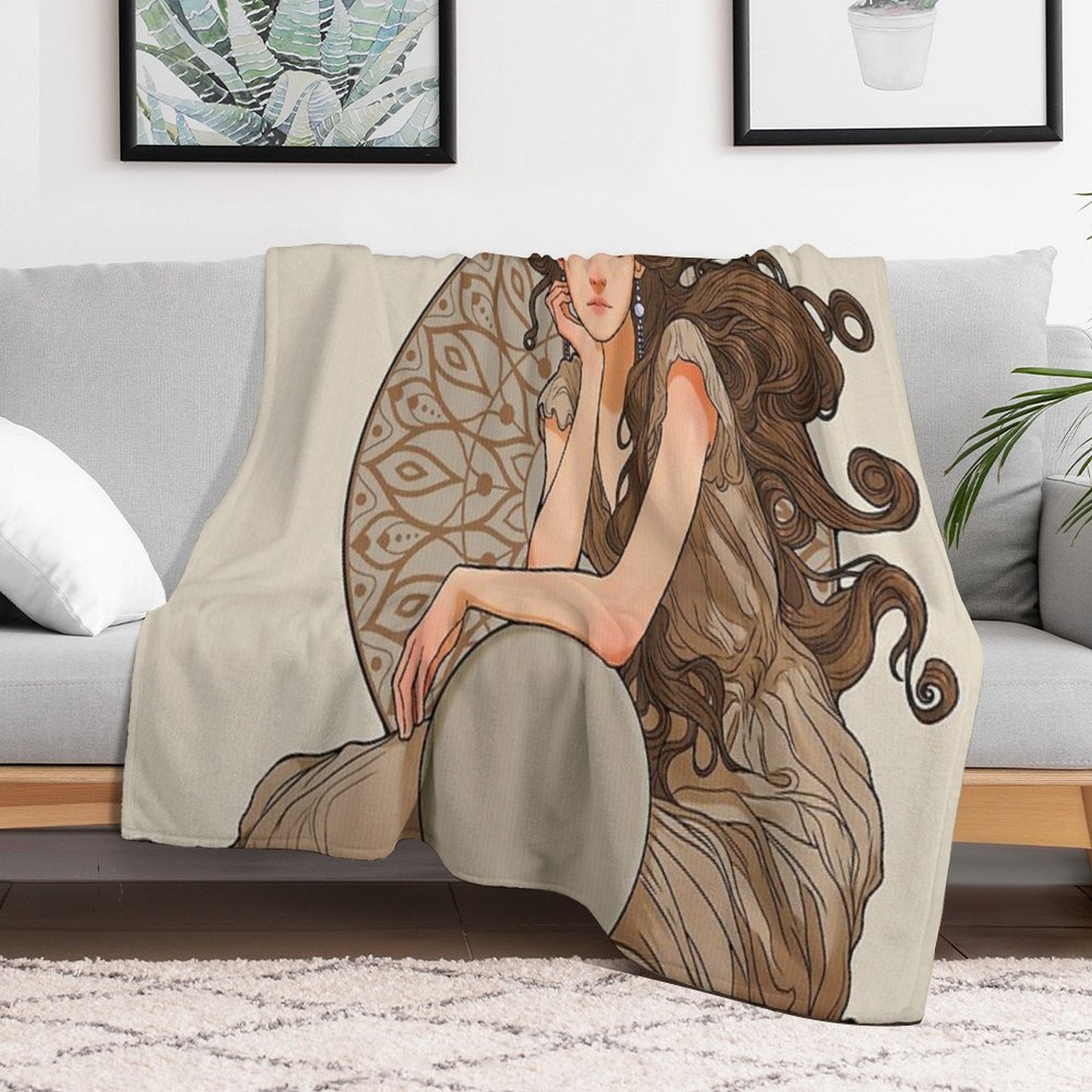 Art Nouveau Durable Throw Blanket