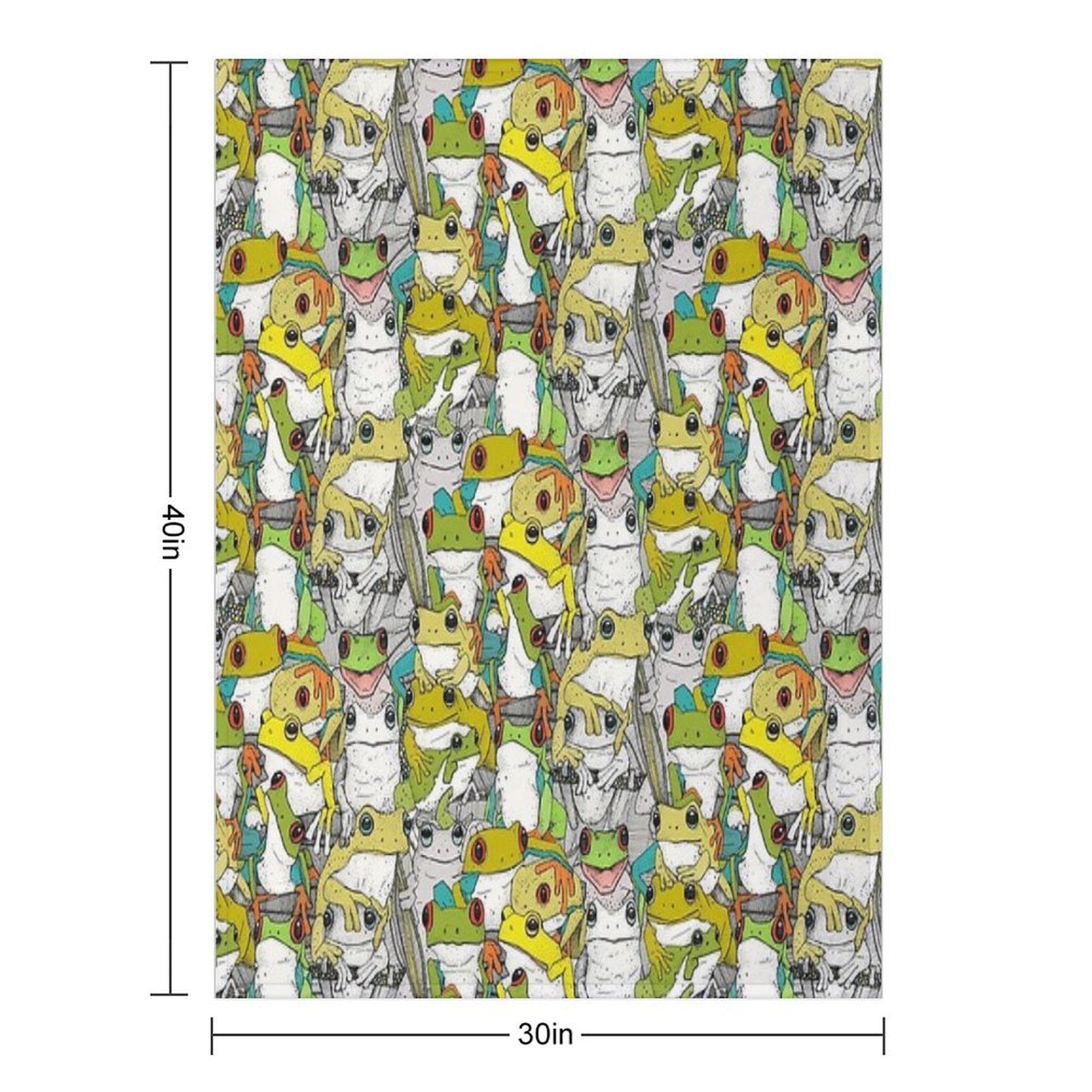 Just Tree Frogs Col Sustainable Throw Blanket