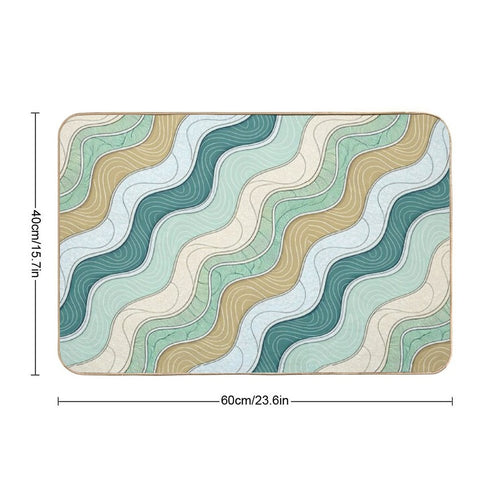 Beach Wave Pattern  Non-Slip Bath Mat