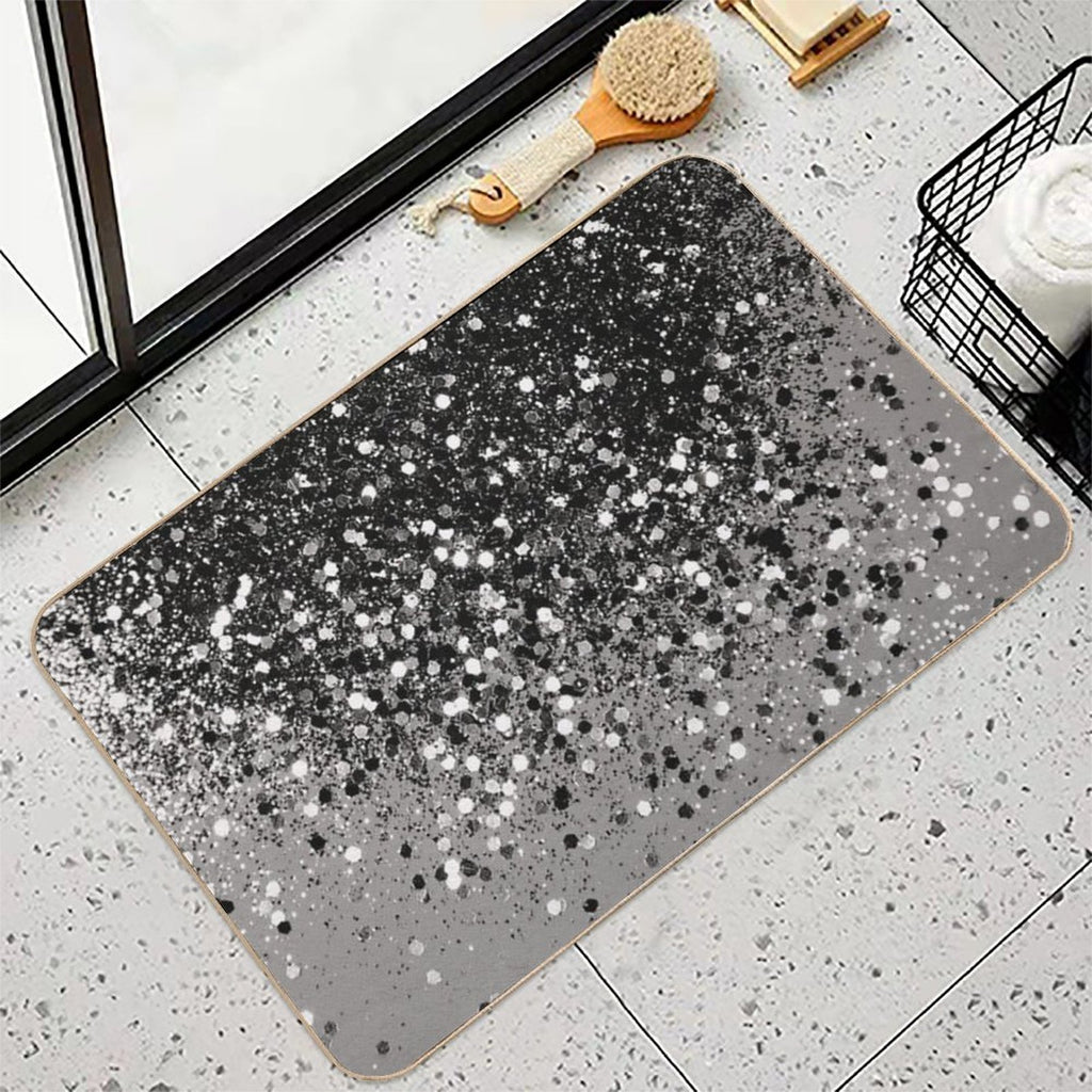 Silver Gray Glam #1 #decor #art (Photo of Glitter Only - Not Reflective)  Slip-Resistant Bath Mat