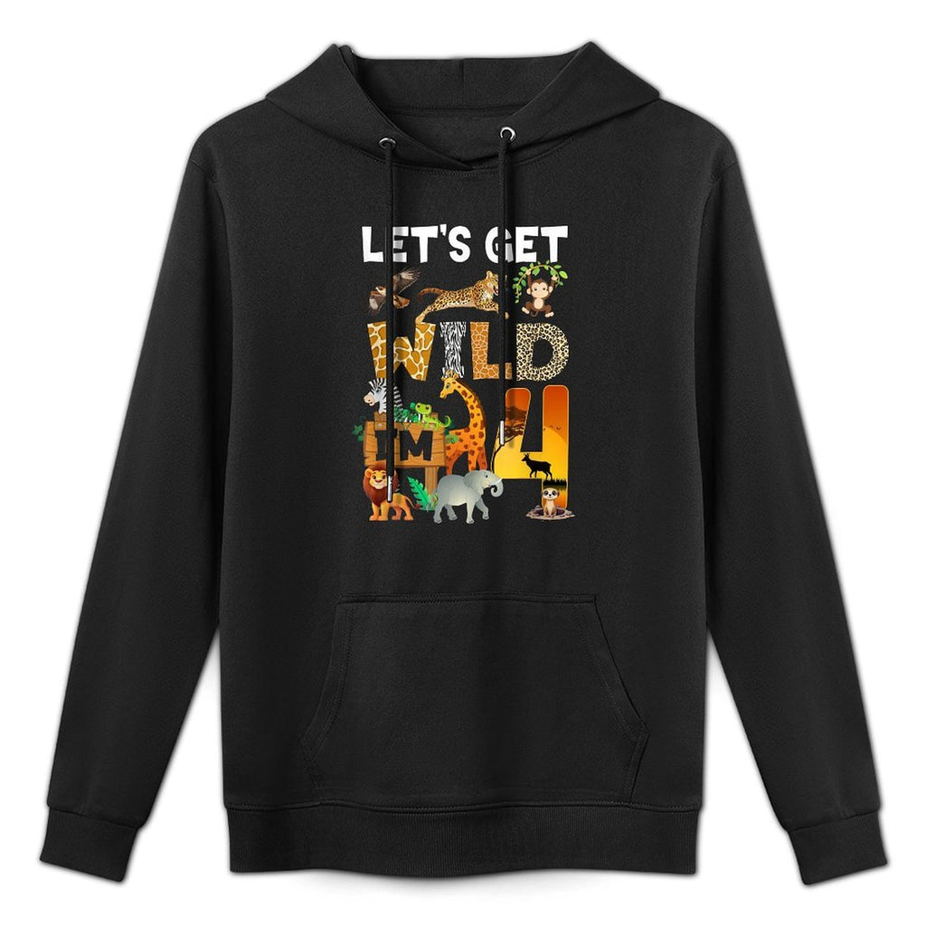 4 Year Old Zoo Birthday Safari Jungle Animal 4Th Bday Moisture-Wicking Hoodie