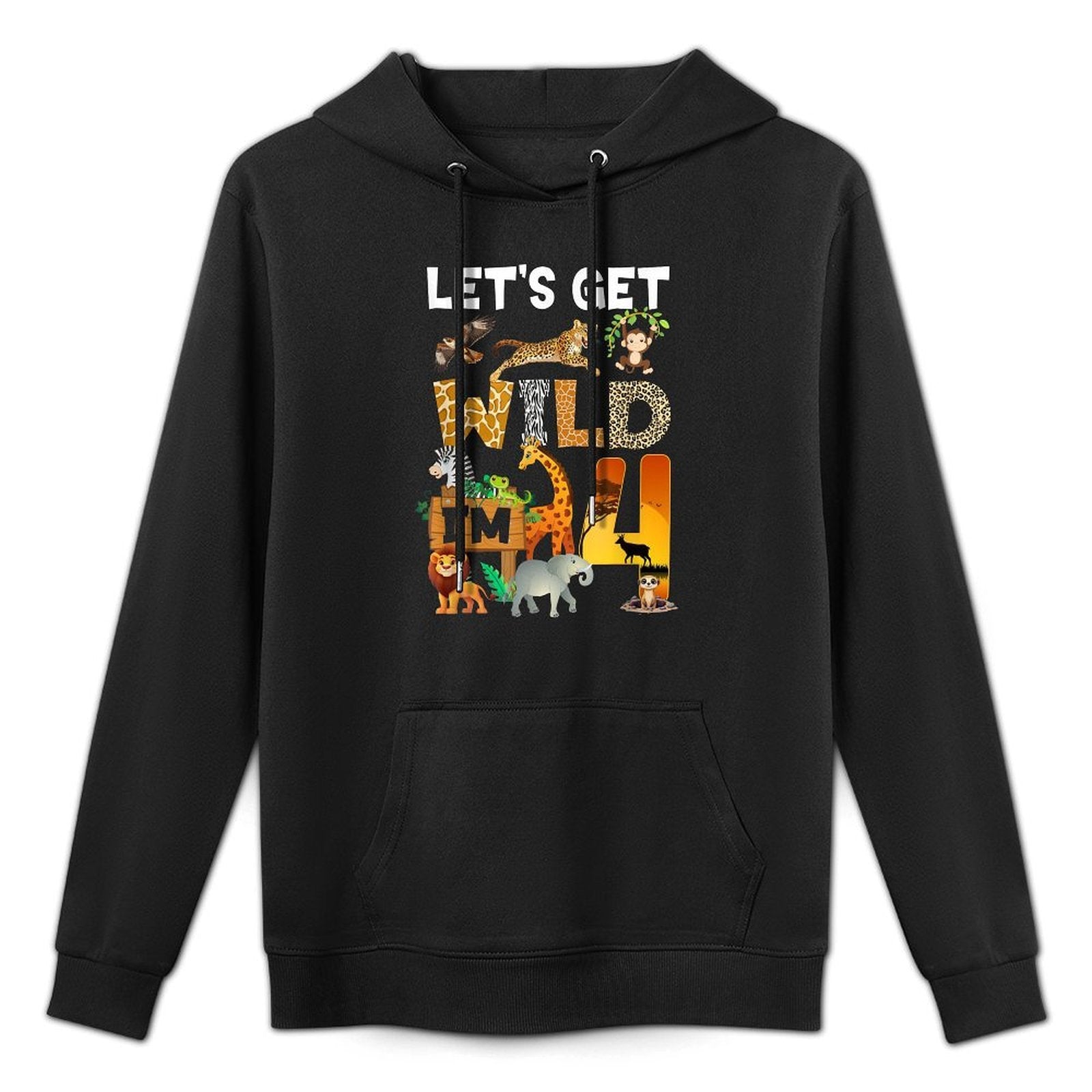 4 Year Old Zoo Birthday Safari Jungle Animal 4Th Bday Moisture-Wicking Hoodie