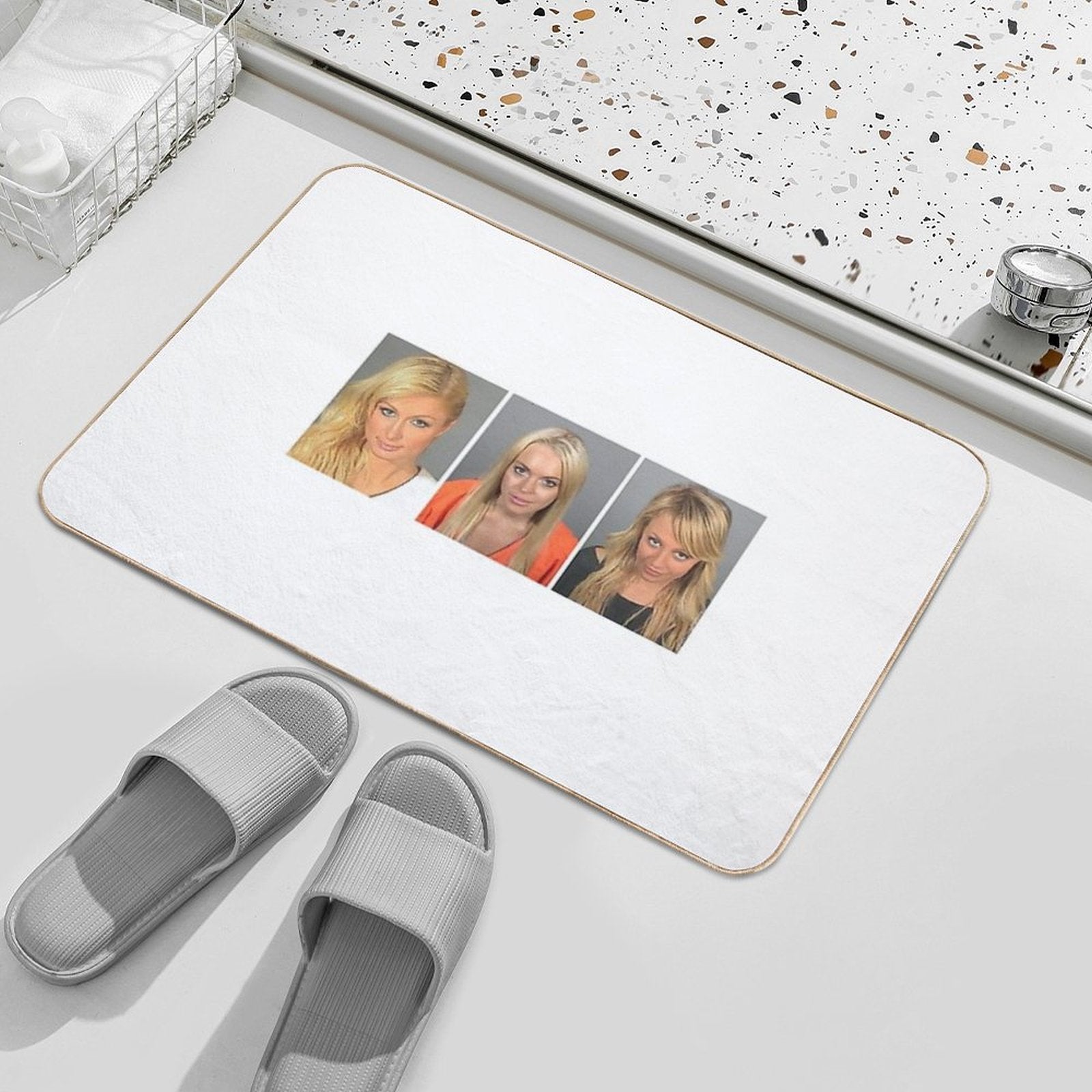 Lindsay, Paris, Nicole Mugshots  Slip-Resistant Bath Mat
