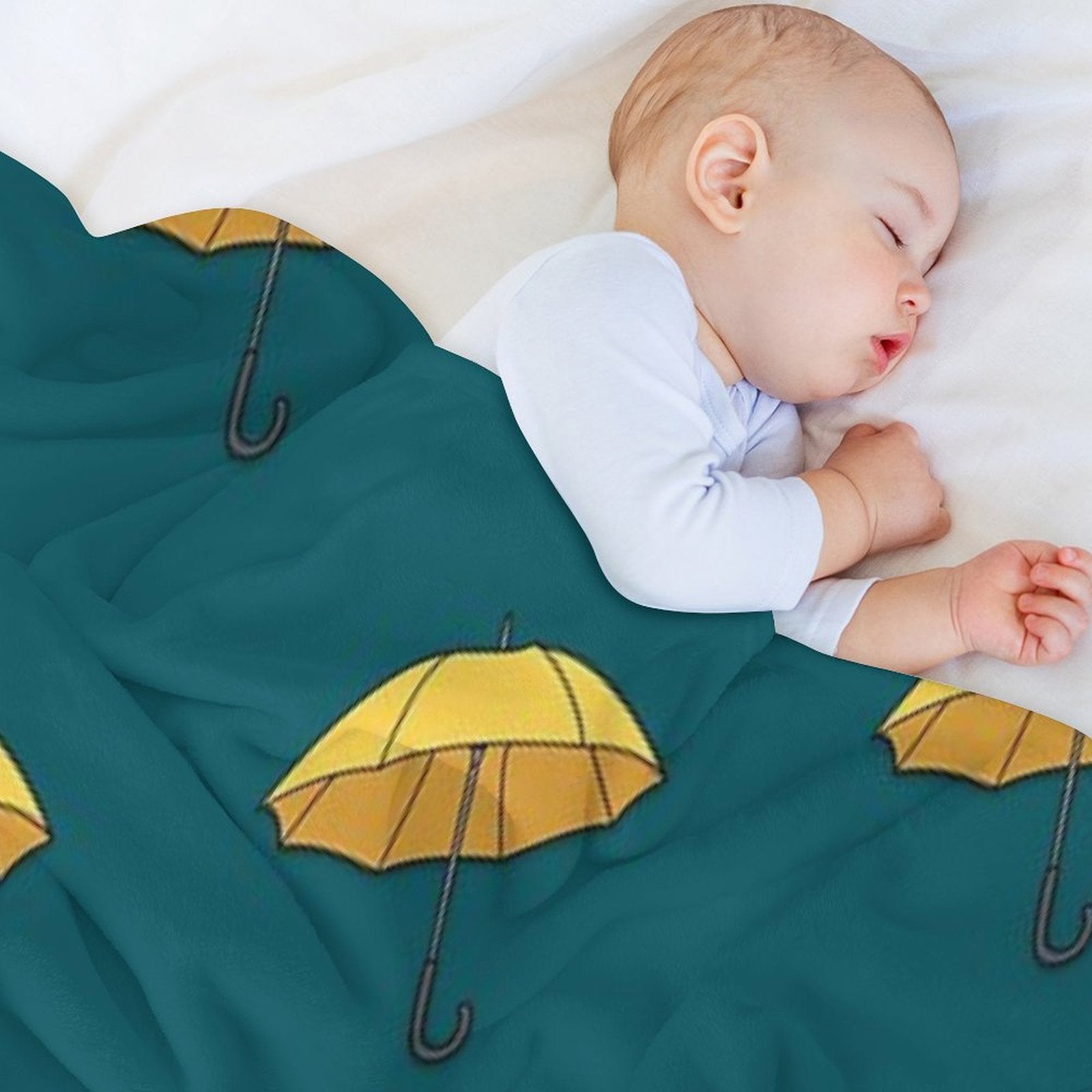 Yellow Umbrella Comfort Throw Blanket