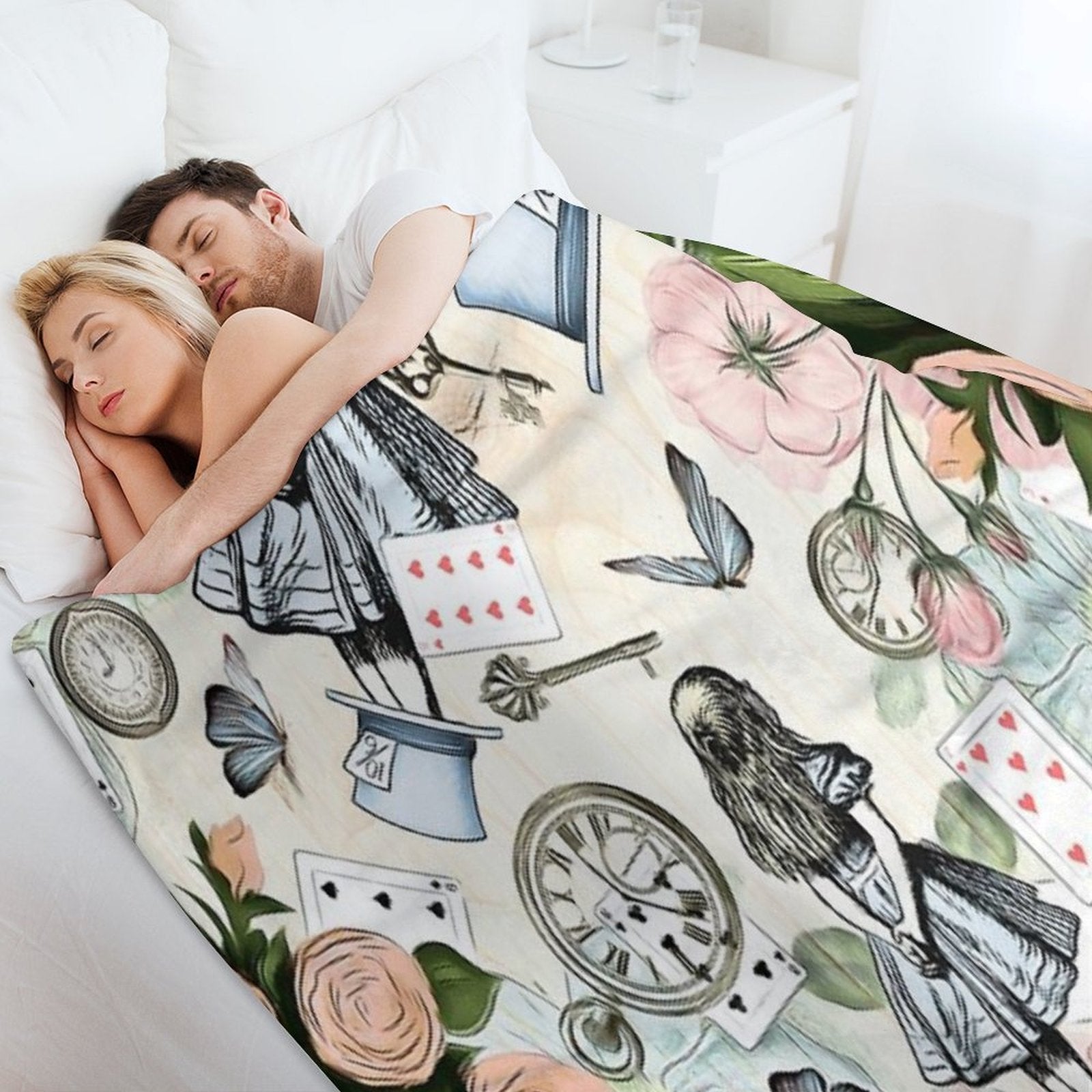 Alice In Wonderland  Collage Shrink-resistant Throw Blanket