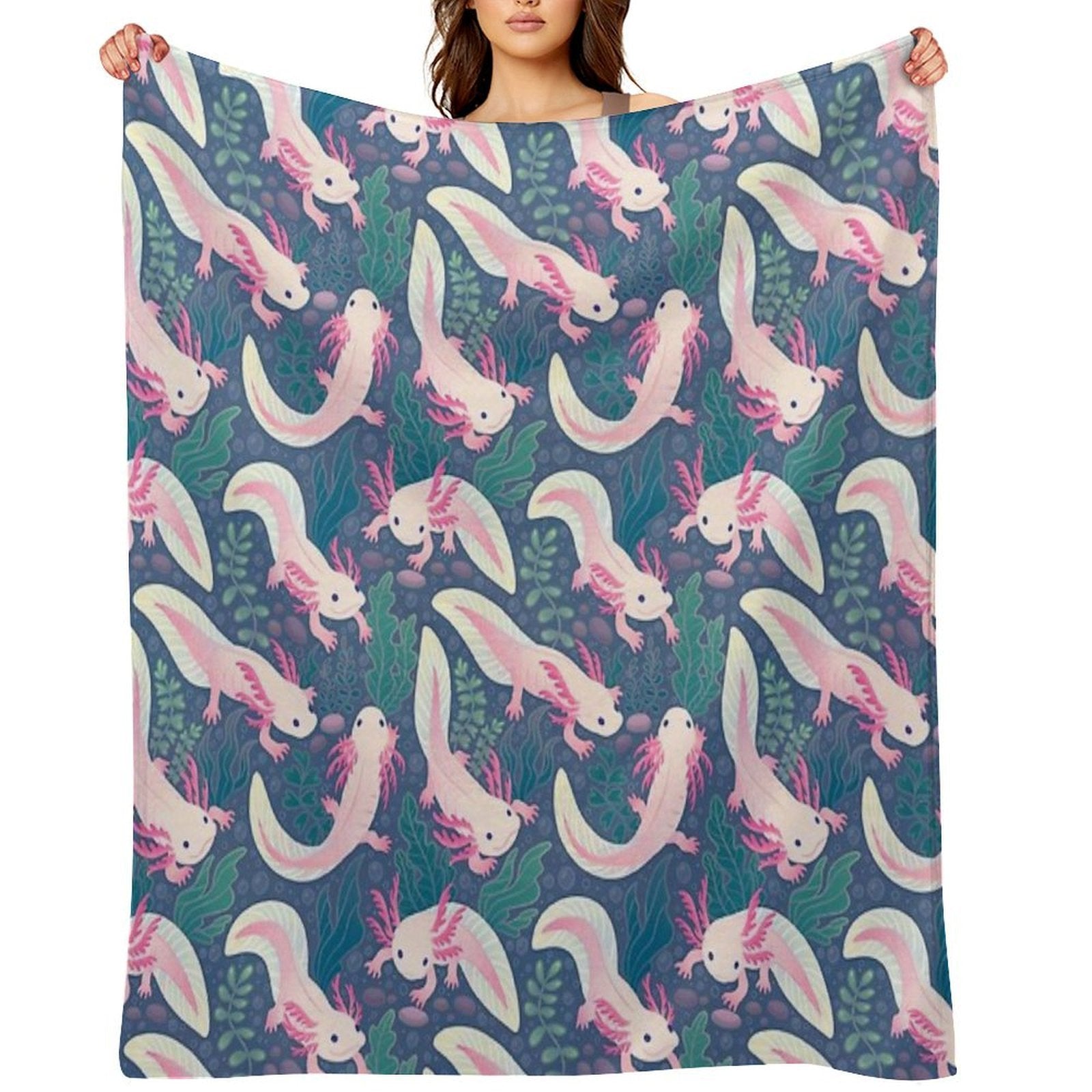 Axolotls Machine-washable Throw Blanket