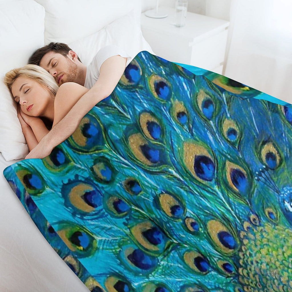 Beautiful Painted Peacock in Its Full Glory Durable Throw Blanket