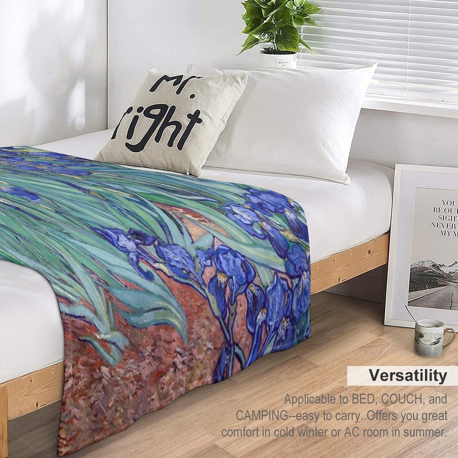 Van Gogh - Irises Anti-pilling Throw Blanket