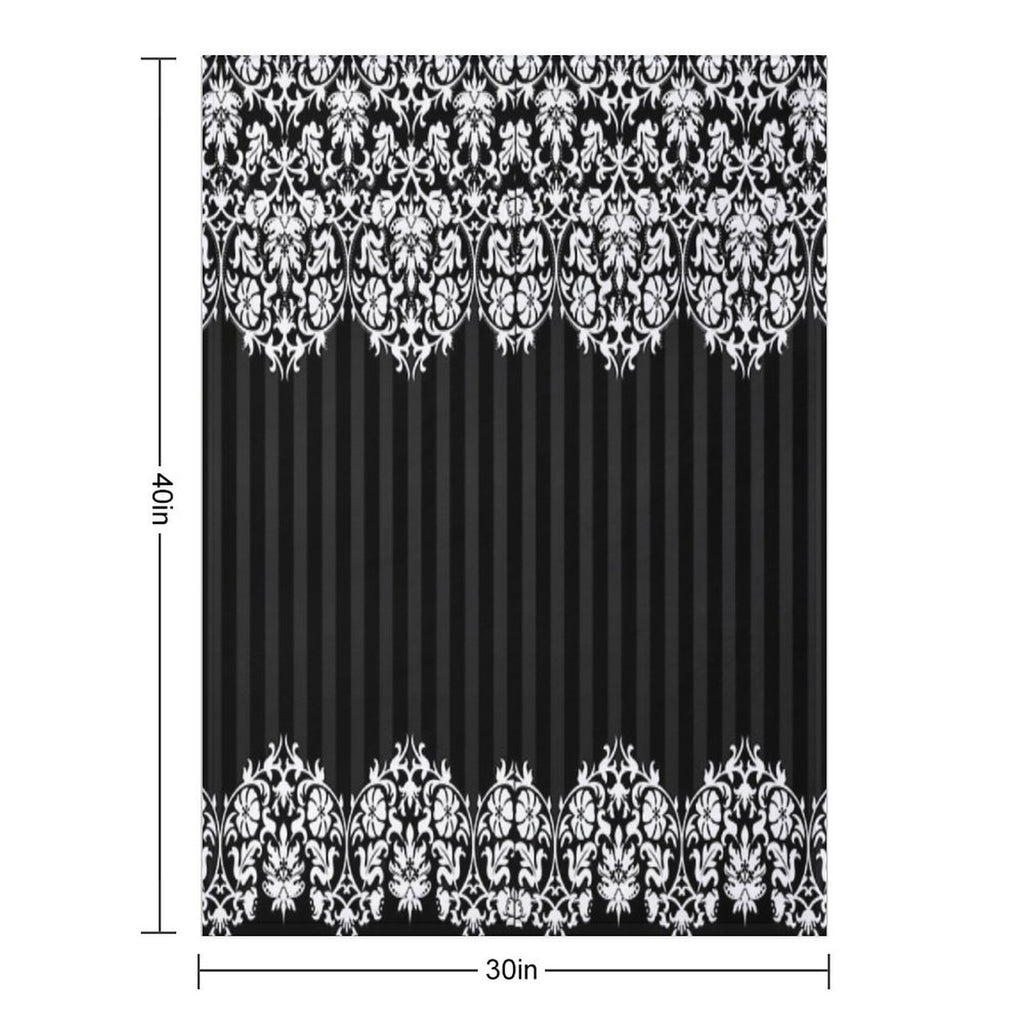 Black And White Damask Pattern Compact Throw Blanket