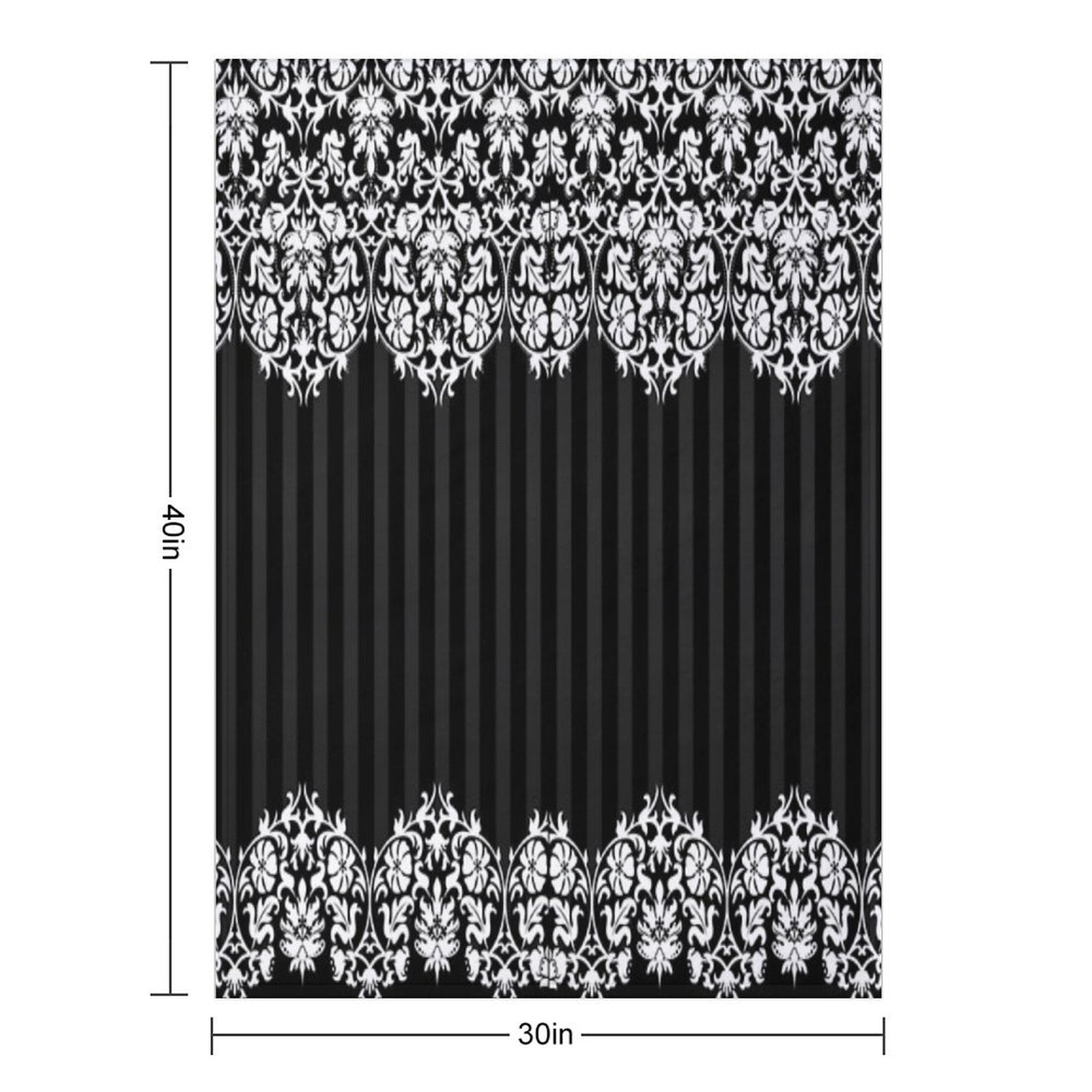 Black And White Damask Pattern Compact Throw Blanket