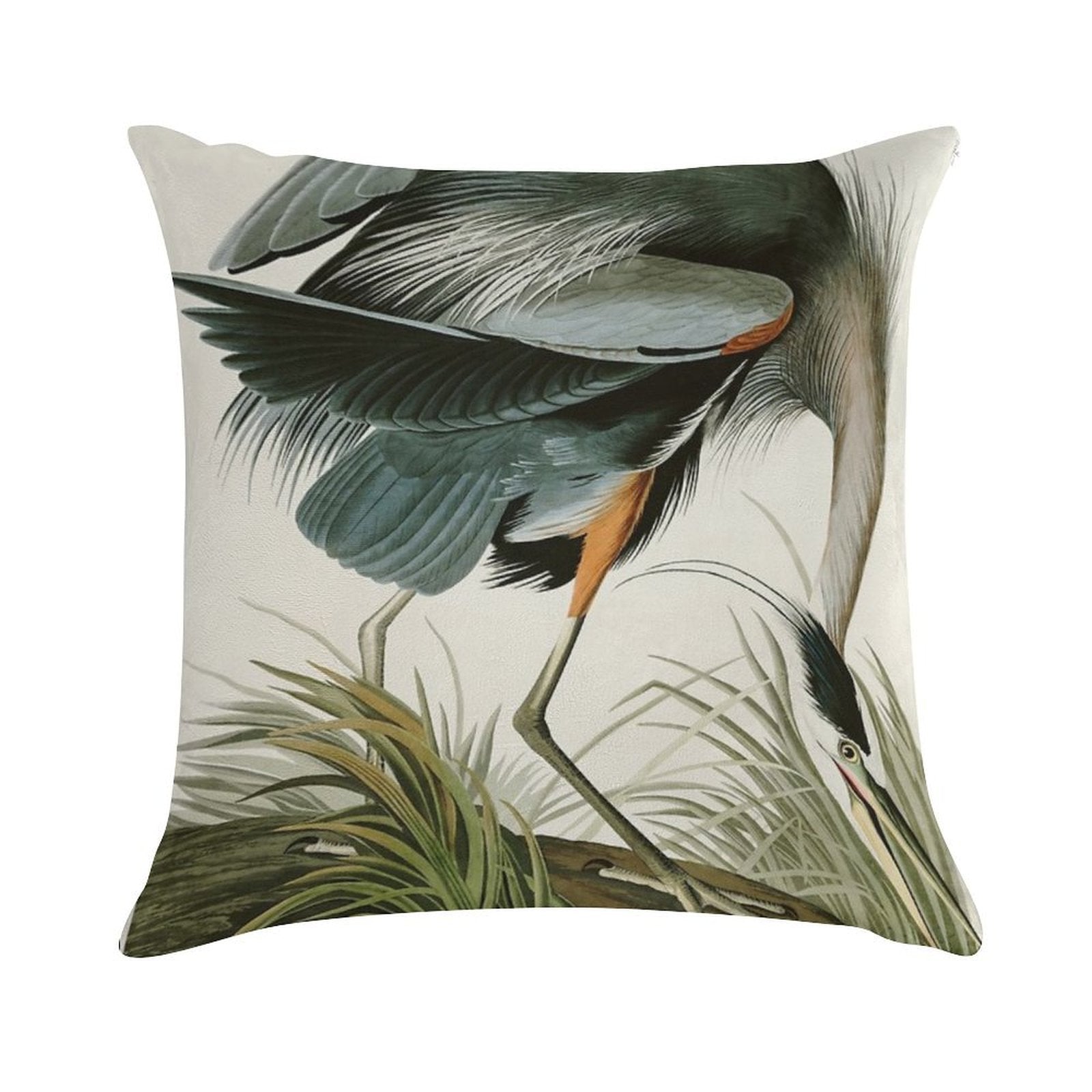 Great Blue Heron - John James Audubon's Birds of America Print Art Print Soft Multiple Sizes Throw Pillow