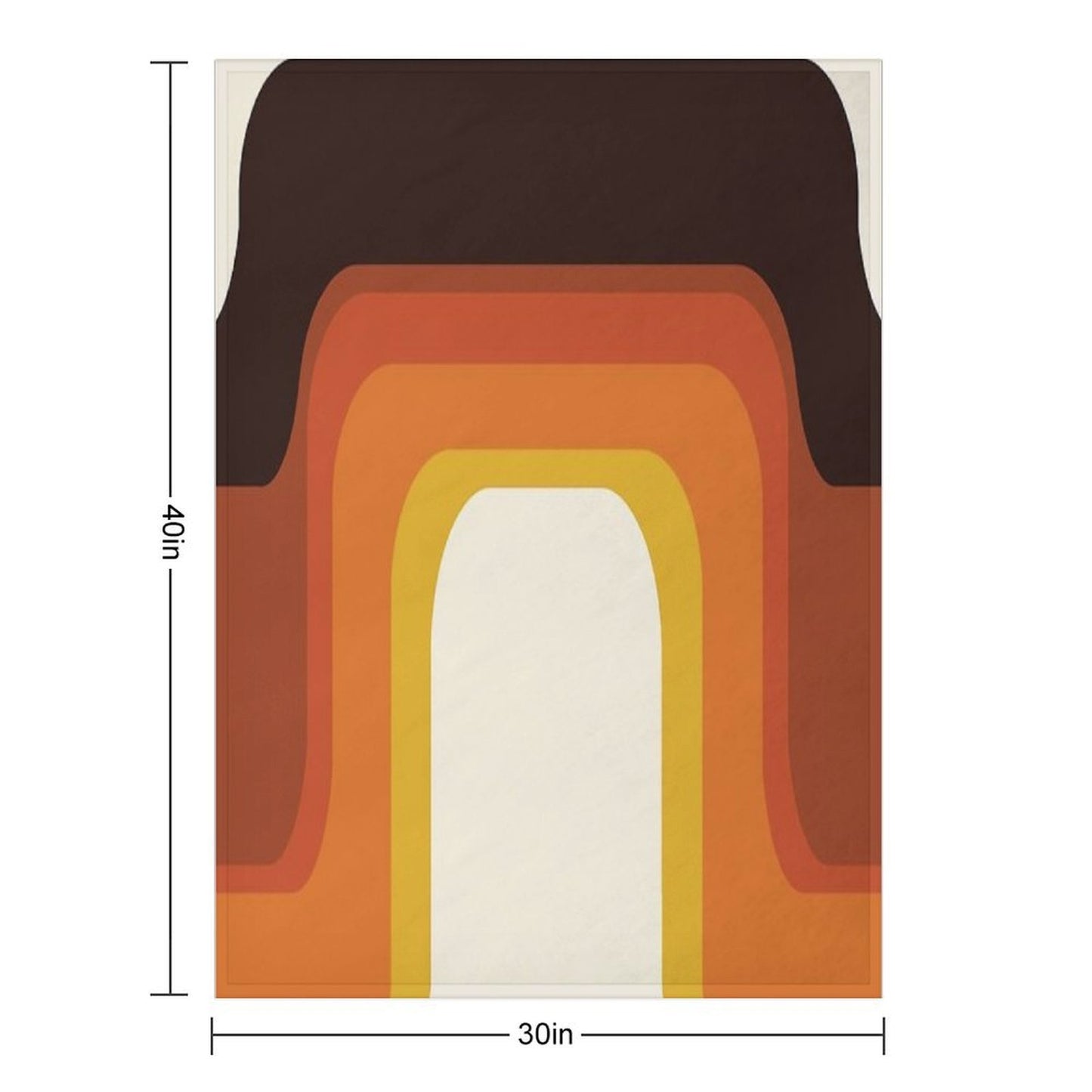 Mid-Century Modern Meets 1970s Orange Rainbow Anti-pilling Throw Blanket