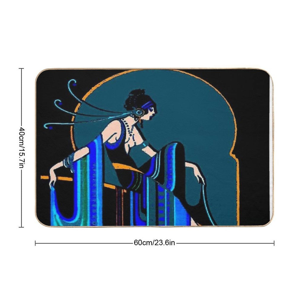 FLAPPER  Vintage 1920 Art Deco Beautiful Print  Odorless Bath Mat