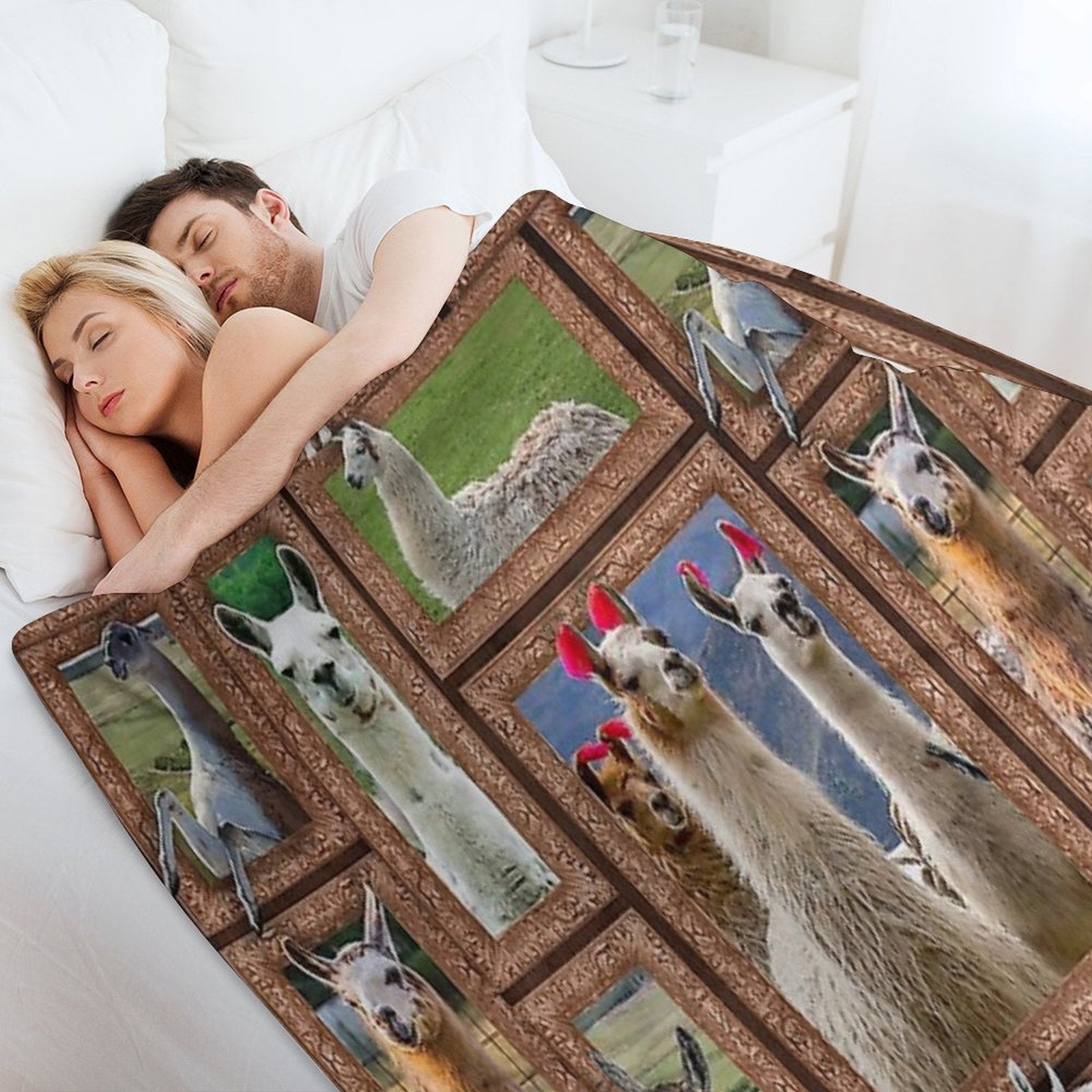 3D Llama-gigapixel Sustainable Throw Blanket