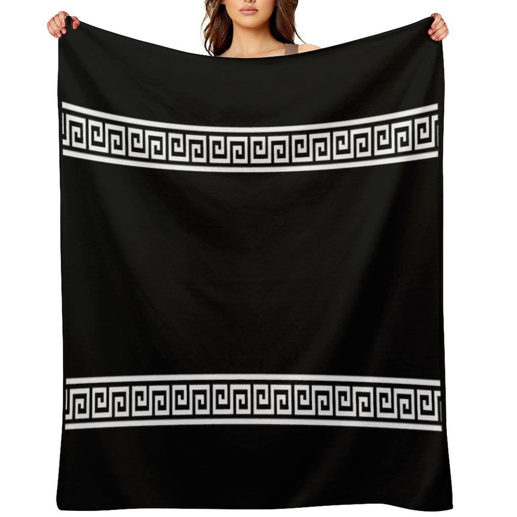 Greek Geometric Pattern Wrinkle-free Throw Blanket