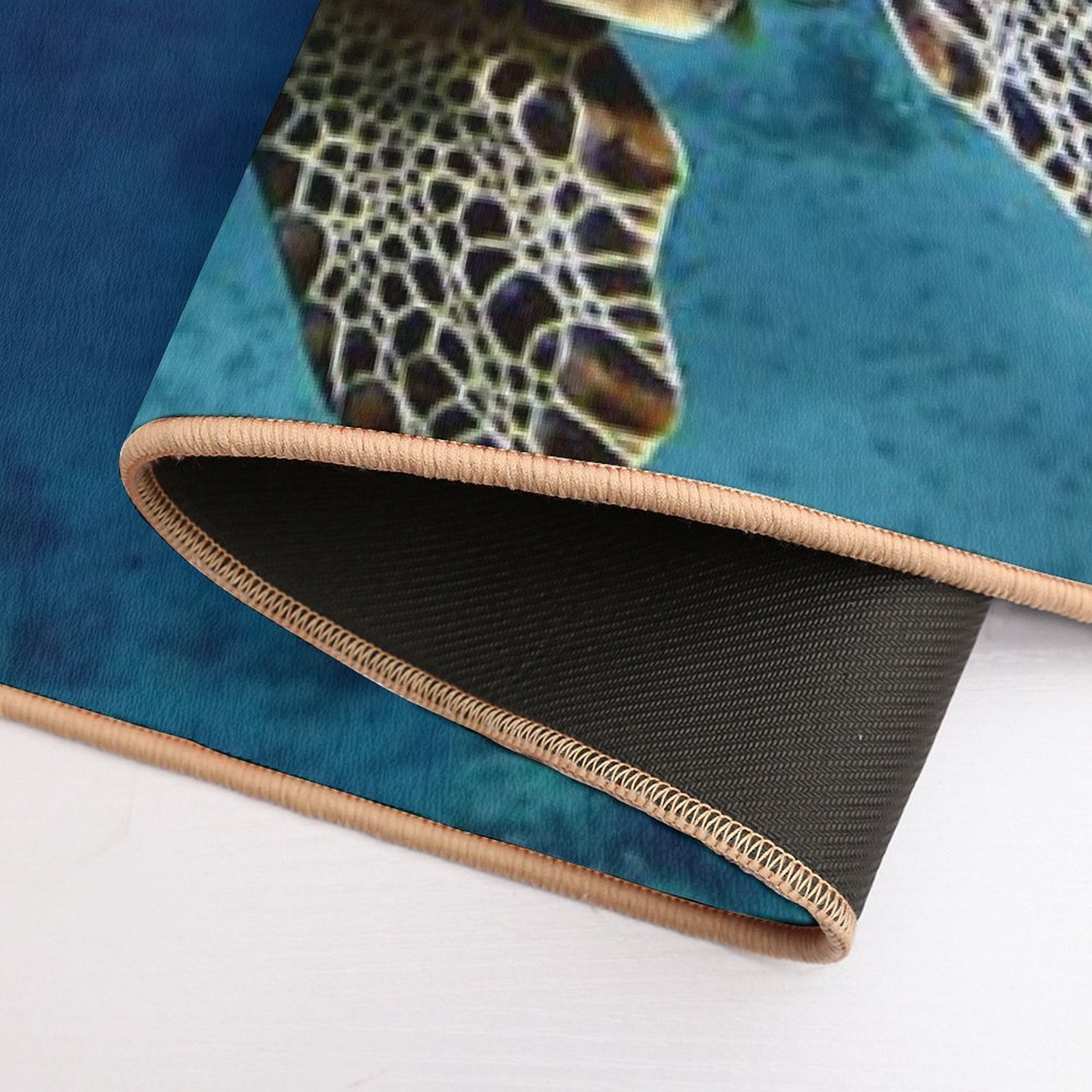 Blue Ocean Sea Turtle - Summer Sea Swimming  Turtle  Fade-Resistant Bath Mat