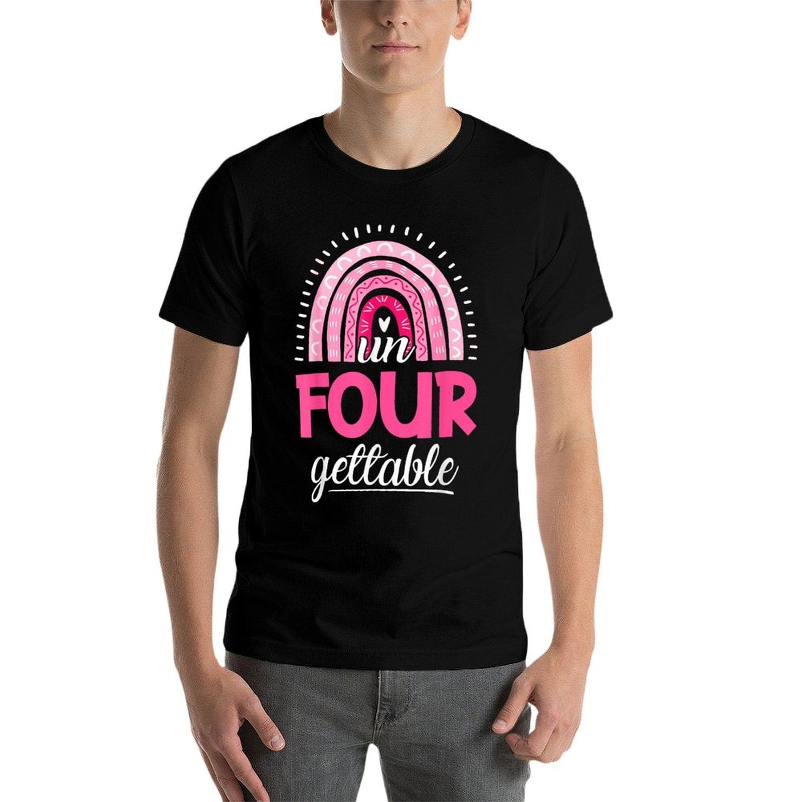 Un Four Gettable Birthday 4 Year Old Rainbow 4th Bday  Polyester Blend T-Shirt