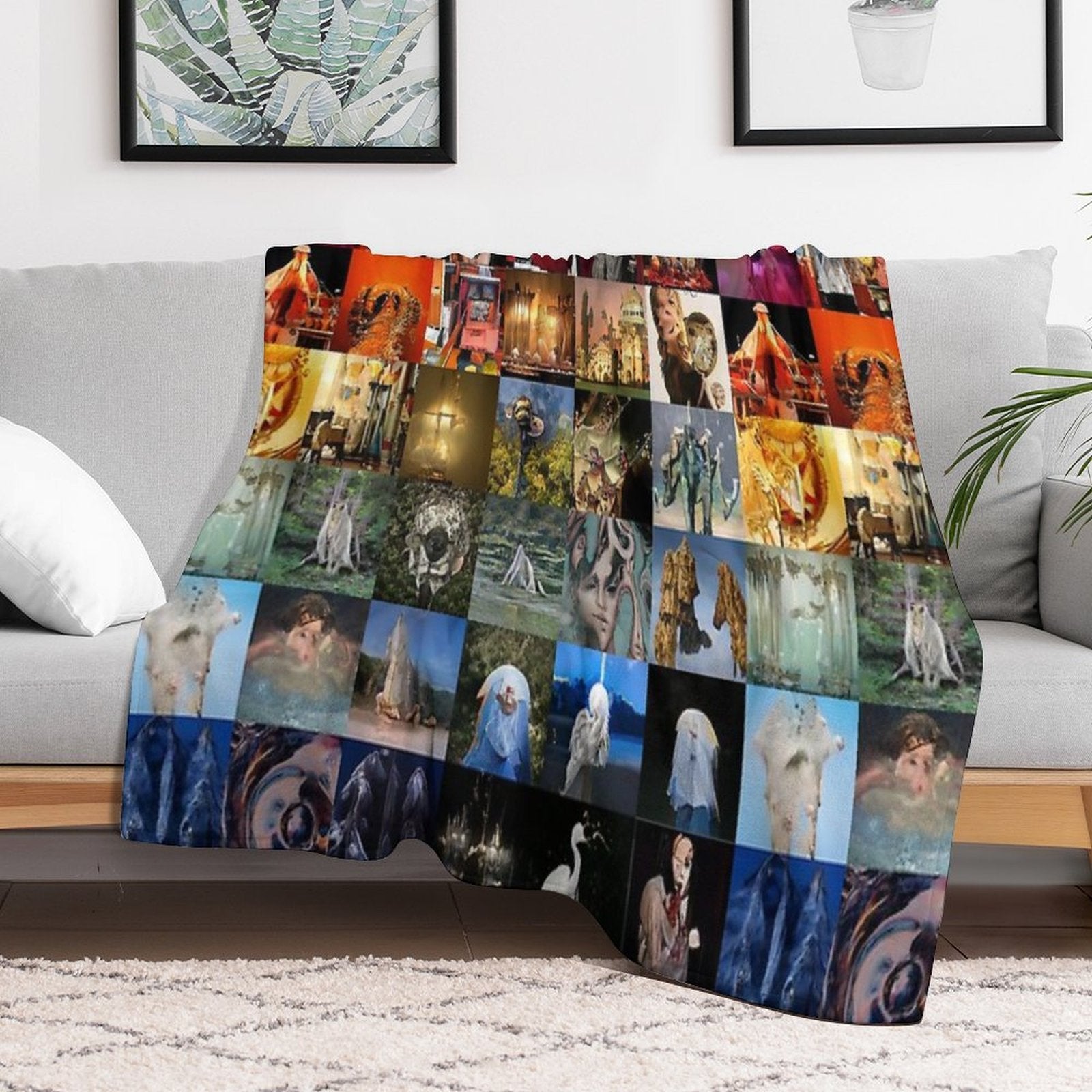 Net Quilt Travel-friendly Throw Blanket